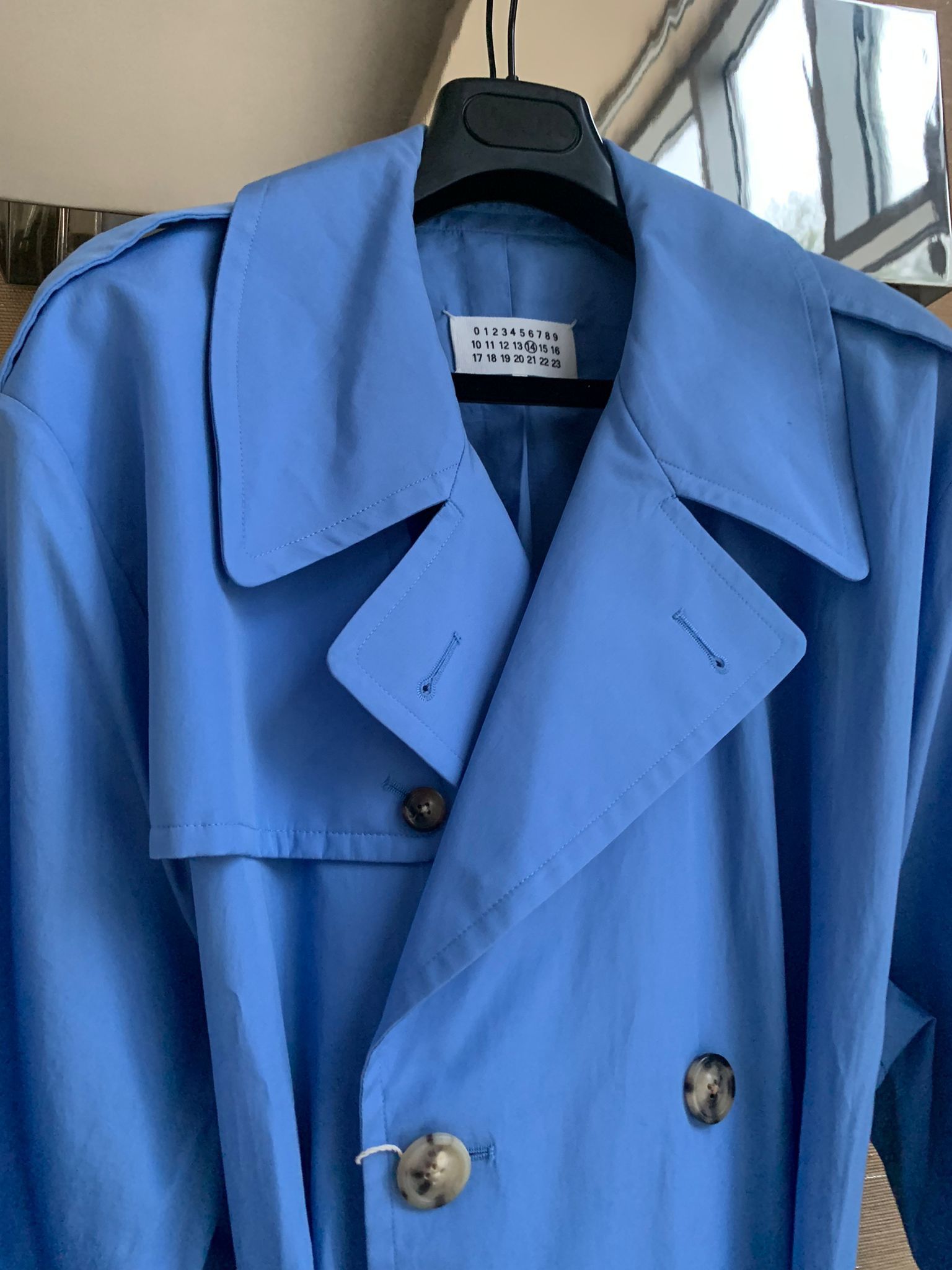 Maison Margiela Belted Long Peacoat in Light Blue Size US S / EU 44-46 / 1 - 6 Thumbnail