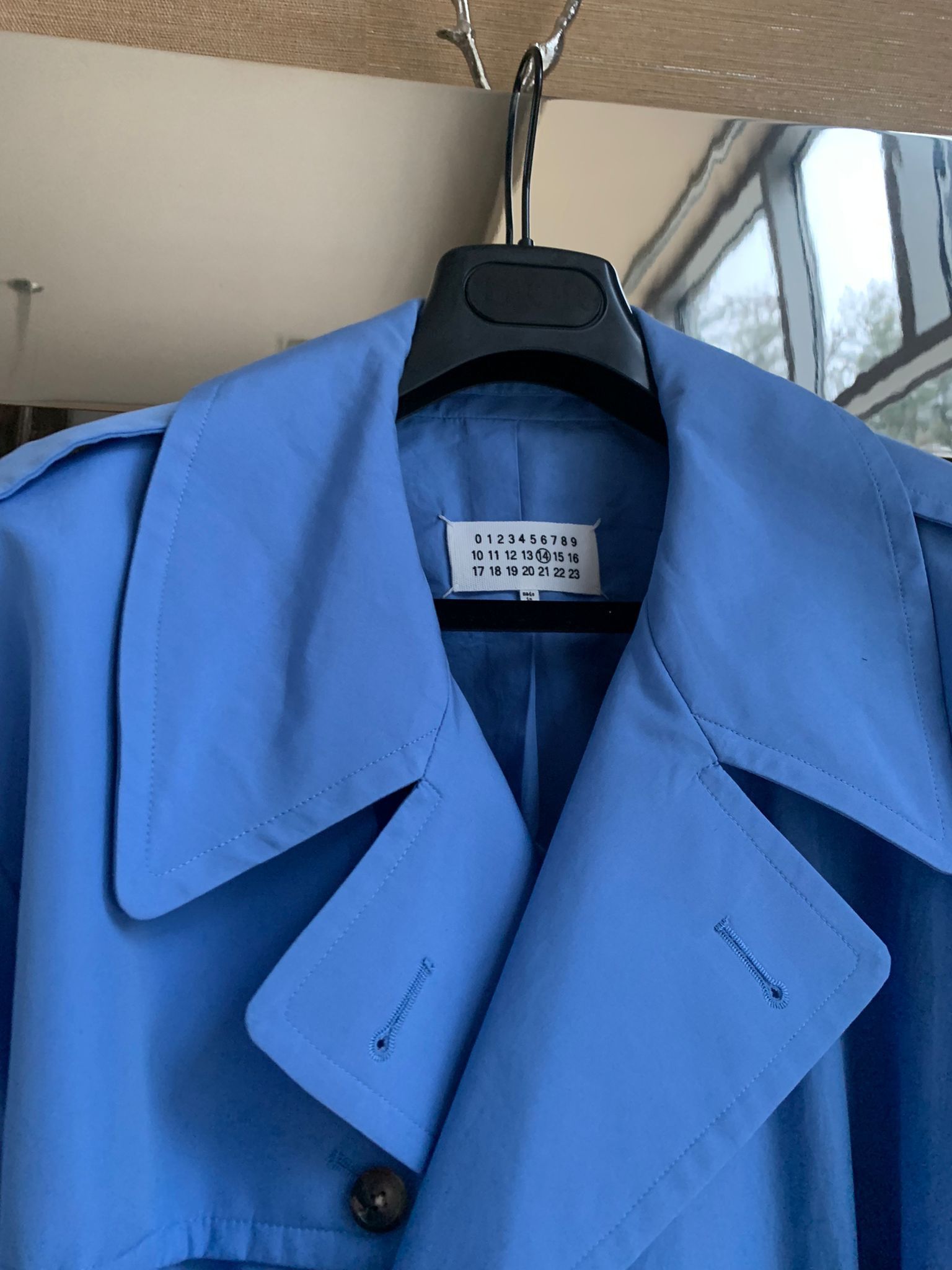 Maison Margiela Belted Long Peacoat in Light Blue Size US S / EU 44-46 / 1 - 5 Thumbnail