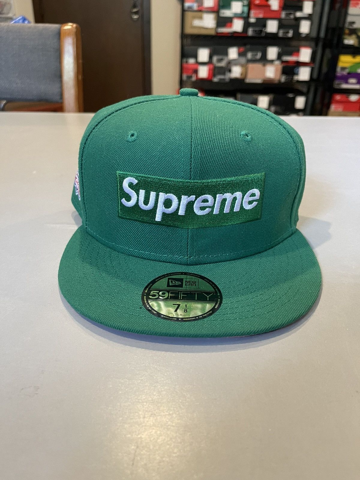 New Era × Supreme DS Green Supreme No Comp Box logo New Era Cap 
