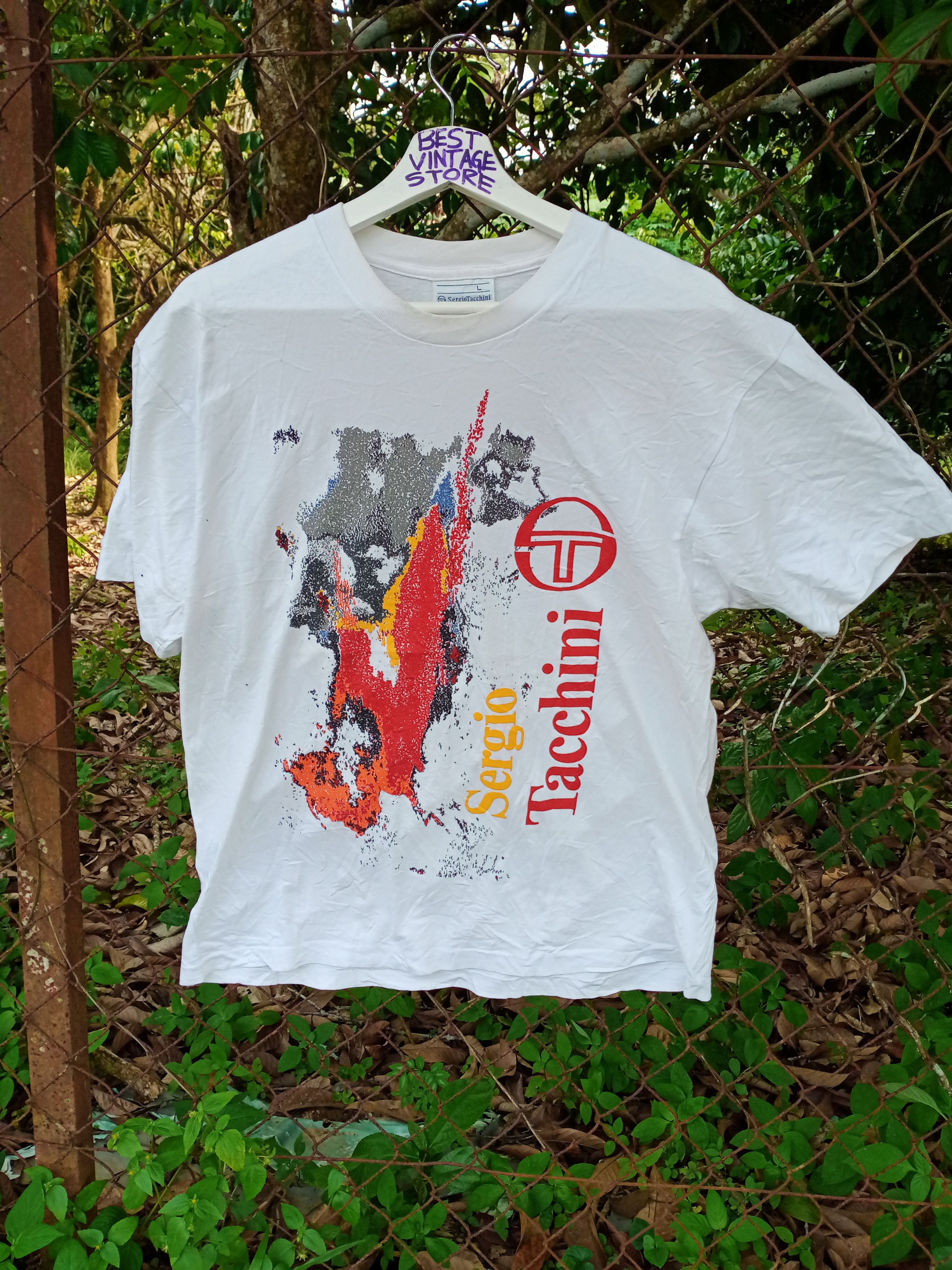 Sergio Tacchini Vintage 90s Sergio Tacchini Big Logo T-Shirt Size US M / EU 48-50 / 2 - 1 Thumbnail