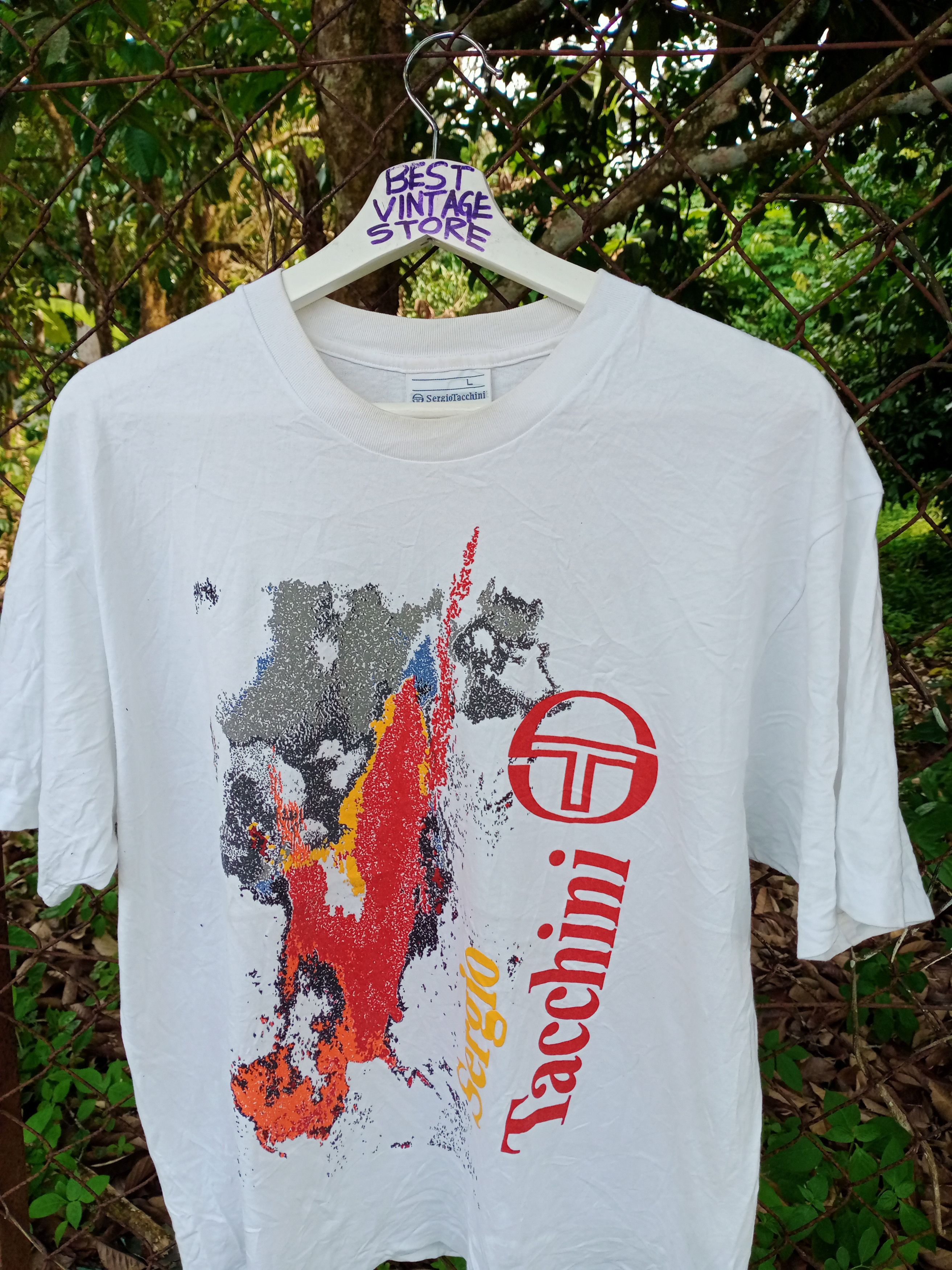 Sergio Tacchini Vintage 90s Sergio Tacchini Big Logo T-Shirt Size US M / EU 48-50 / 2 - 2 Thumbnail