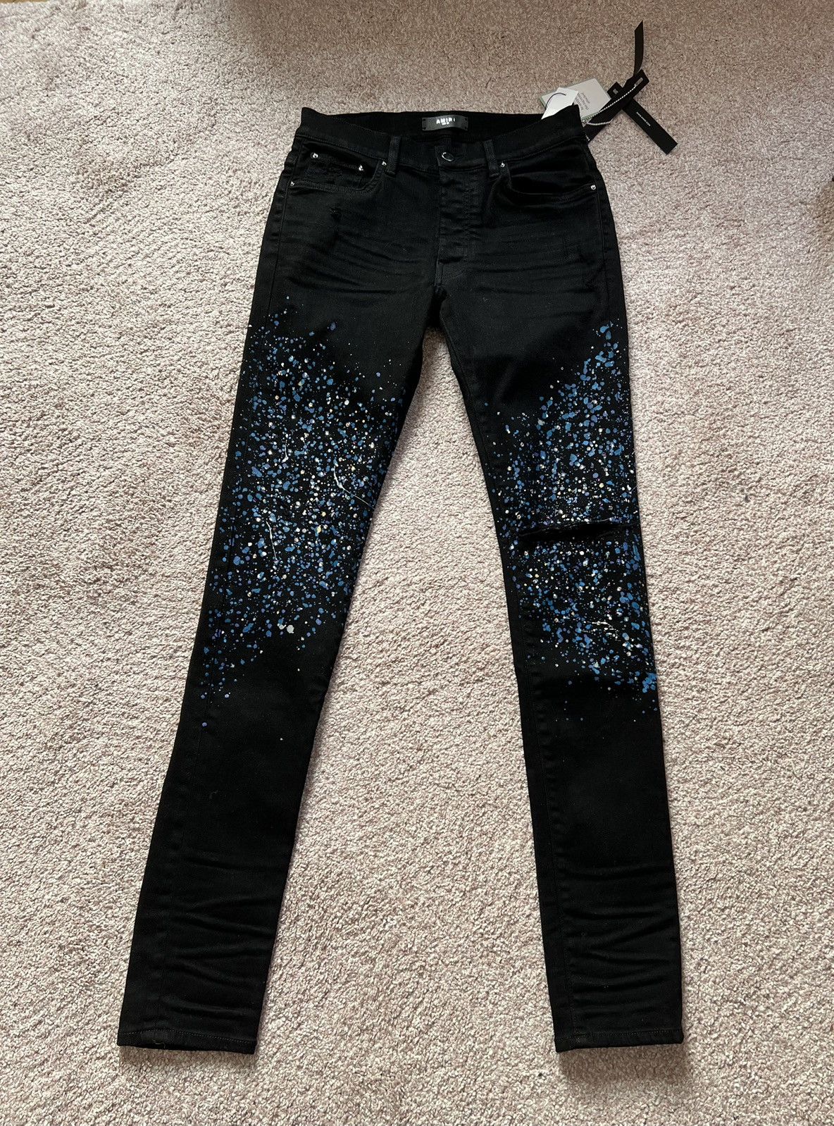 Amiri SWAROVSKI PAINTER COTTON DENIM JEANS Size US 32 / EU 48 - 2 Thumbnail
