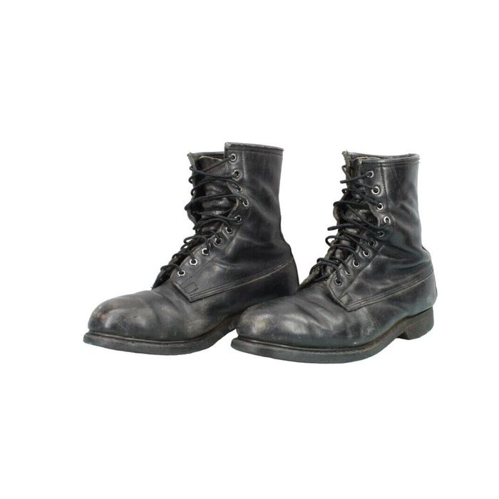 Combat Boots Cove Shoe Company Women's Black Leather Lace Up Combat