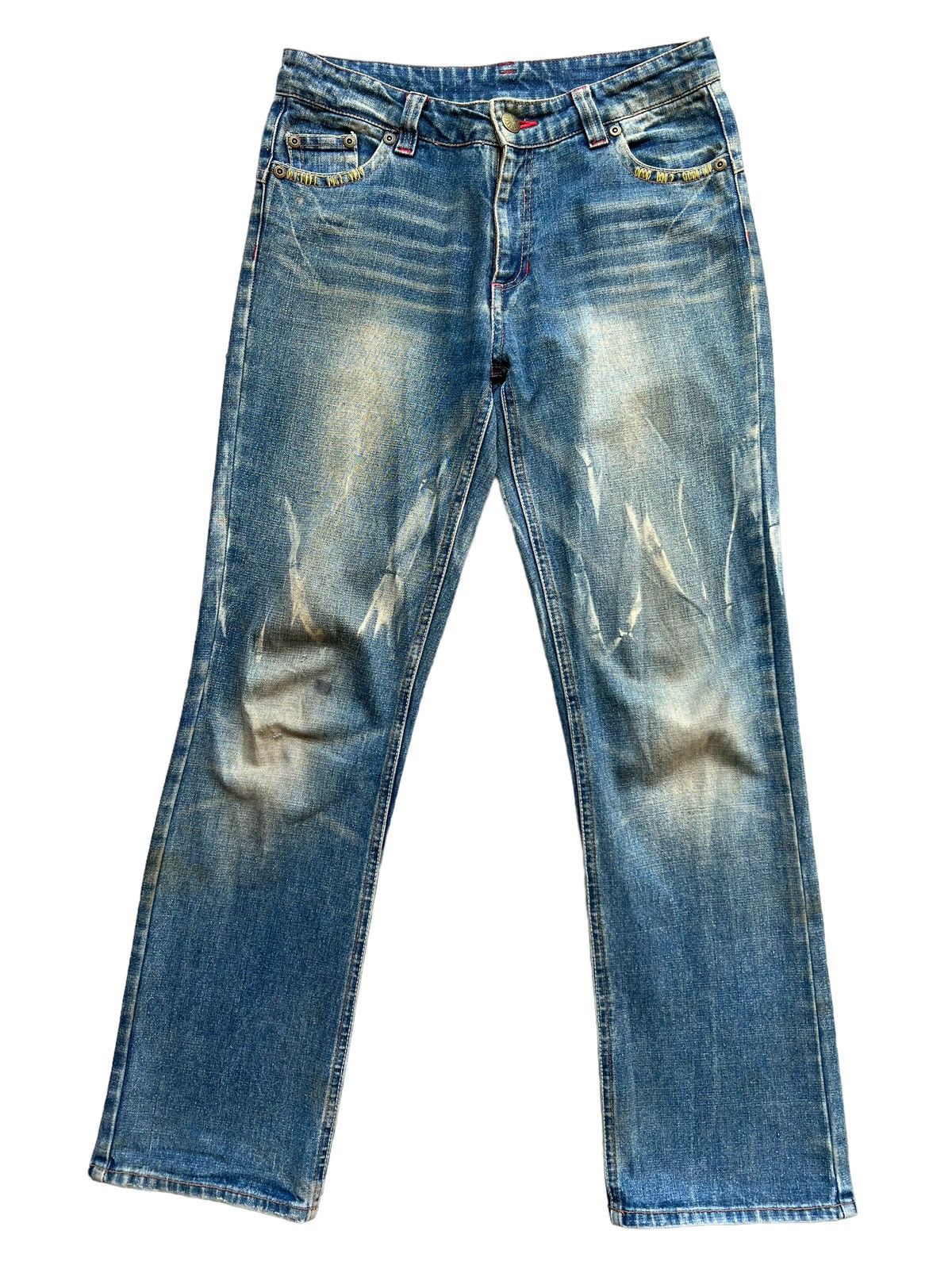 Avirex Distressed Rusty Skull Graphic Patch Denim Jeans 32x31.5 Size US 32 / EU 48 - 2 Thumbnail