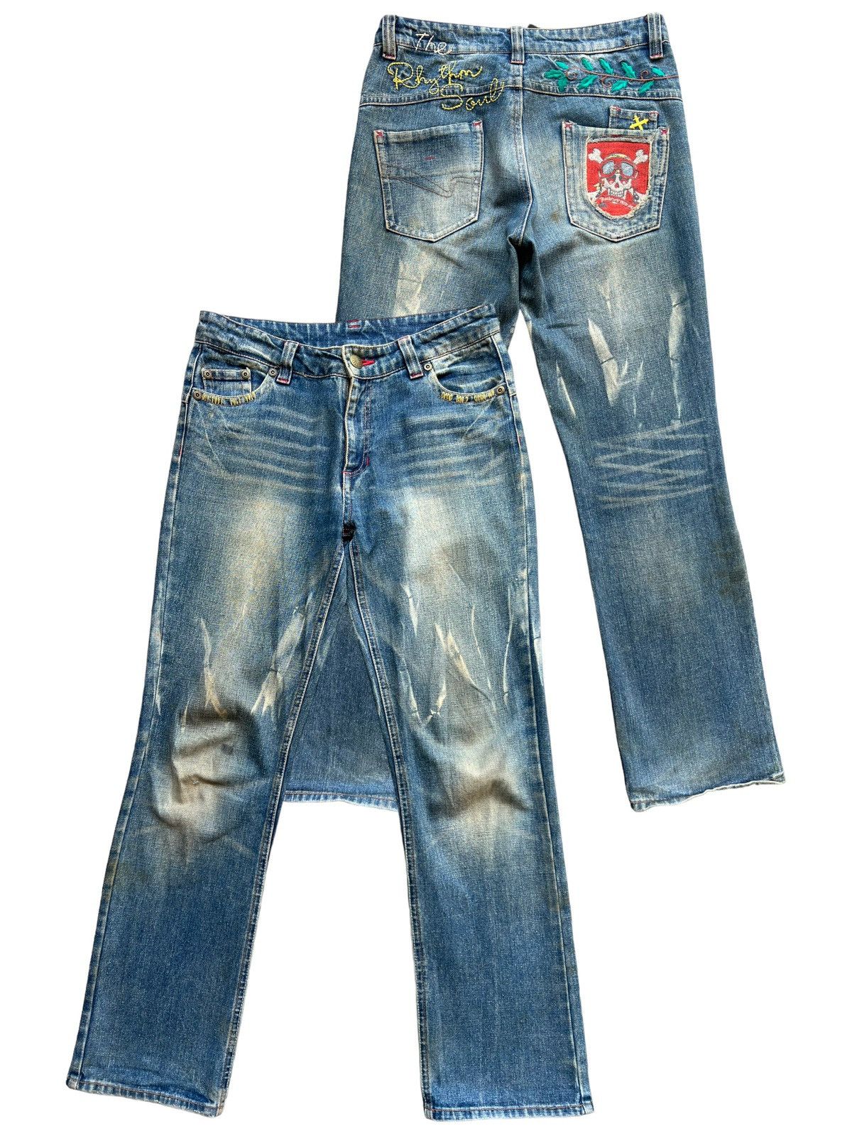 Avirex Distressed Rusty Skull Graphic Patch Denim Jeans 32x31.5 Size US 32 / EU 48 - 1 Thumbnail