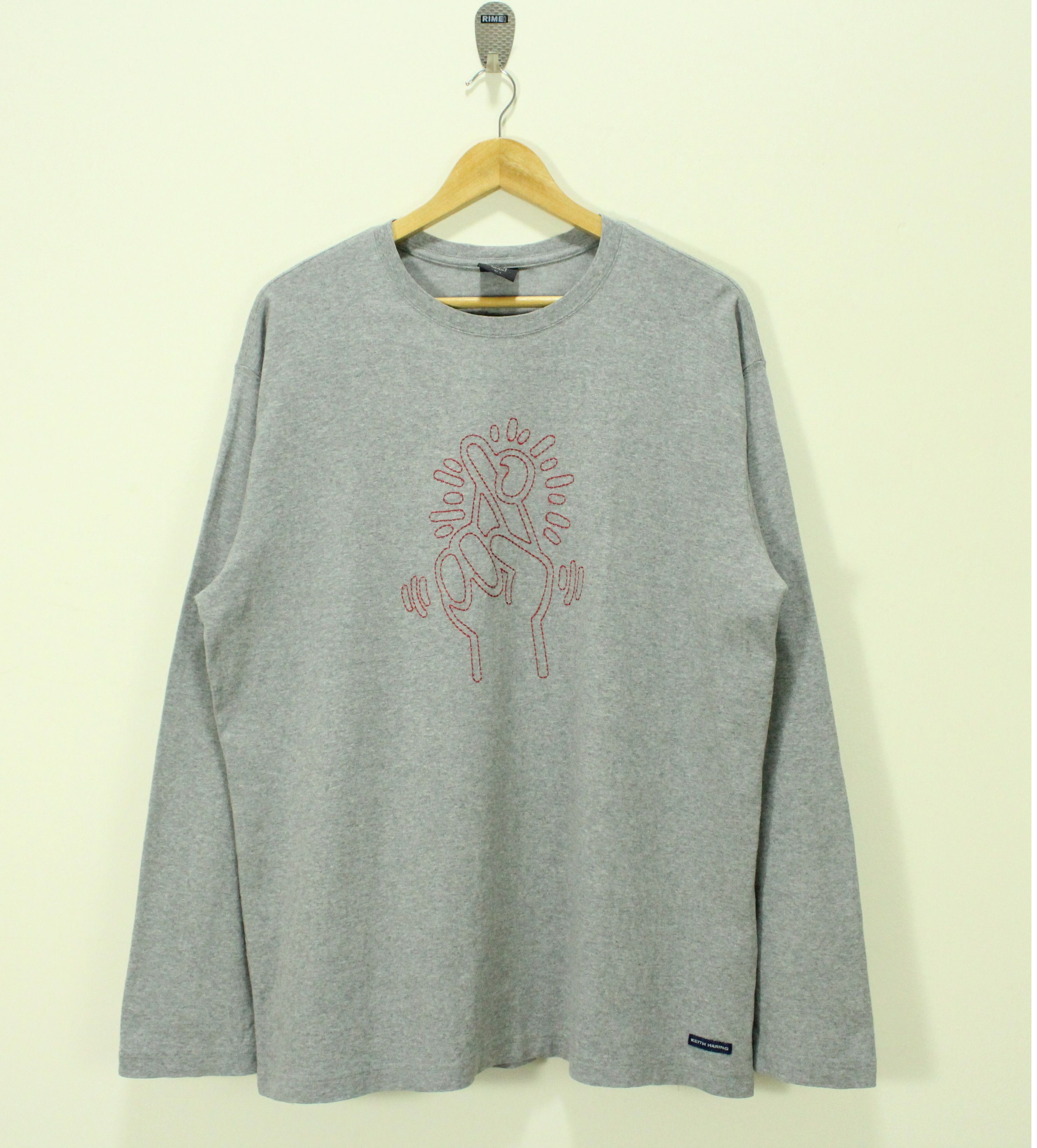 Keith Haring × Uniqlo × Vintage STITCHES LOGO KEITH HARING T Shirt Cross Fingers Size US XL / EU 56 / 4 - 2 Thumbnail