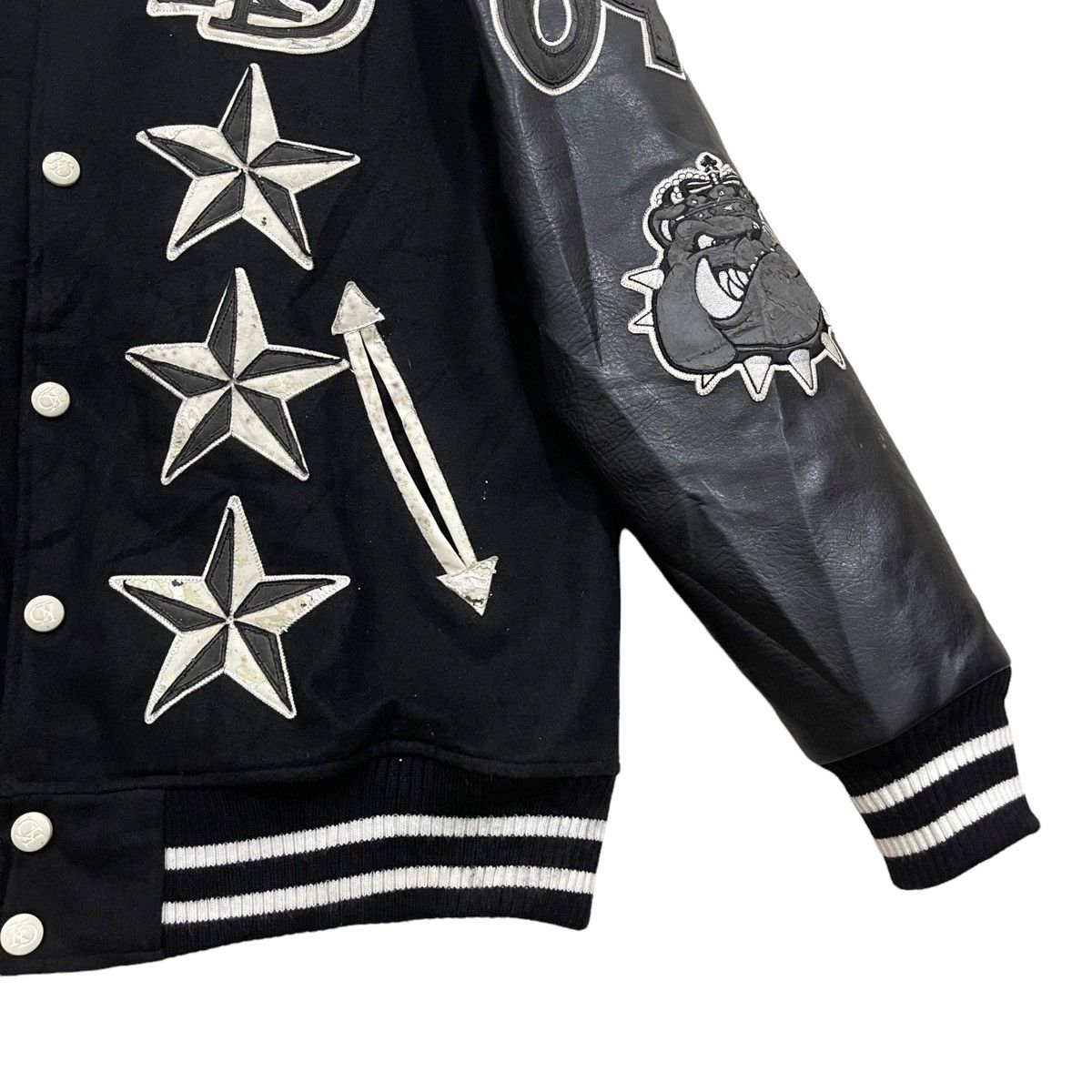 Japanese Brand Rare KRHYME DENIM Wool/Leather Varsity Jacket Size US XL / EU 56 / 4 - 6 Thumbnail