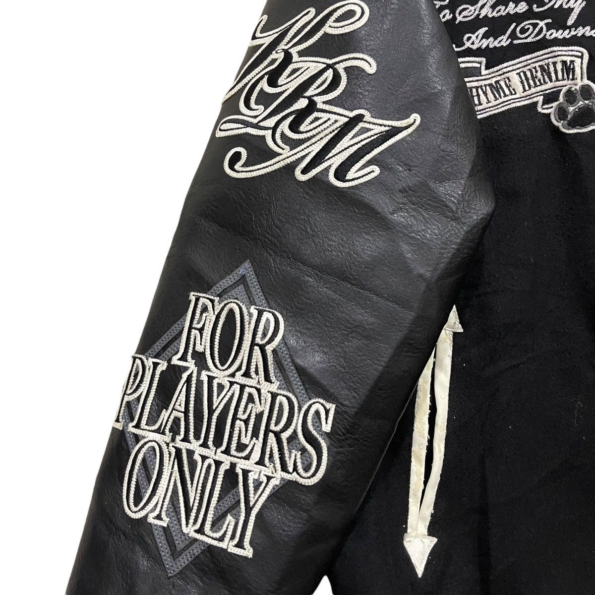 Japanese Brand Rare KRHYME DENIM Wool/Leather Varsity Jacket Size US XL / EU 56 / 4 - 10 Thumbnail