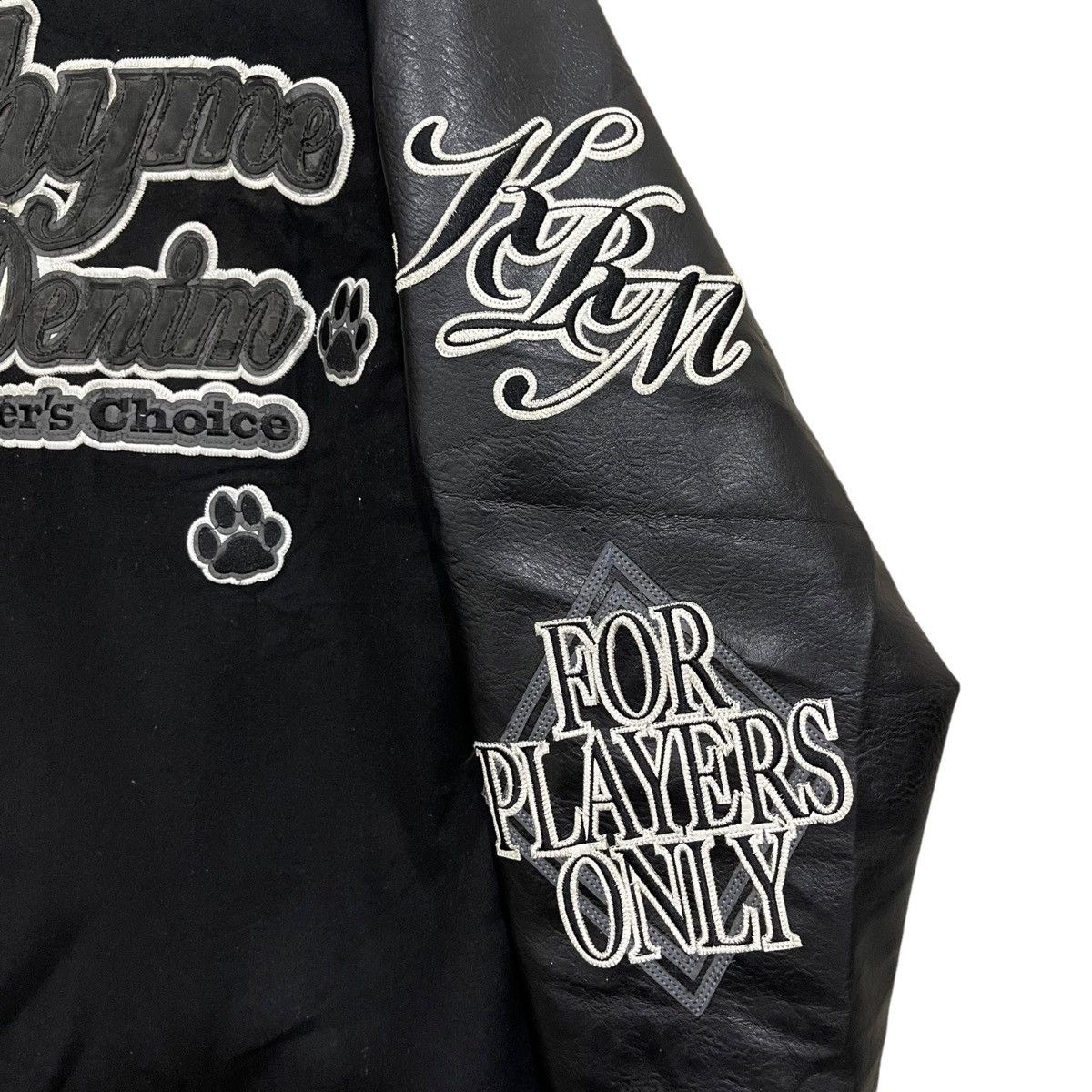 Japanese Brand Rare KRHYME DENIM Wool/Leather Varsity Jacket Size US XL / EU 56 / 4 - 14 Thumbnail