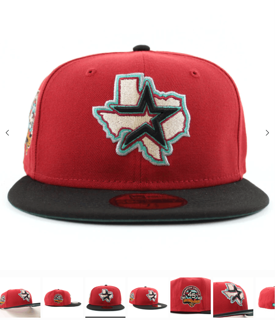 MLB × New Era 7 1/8 Red Black Green Houston Astros 45th Anniversary Teal Size ONE SIZE - 9 Thumbnail