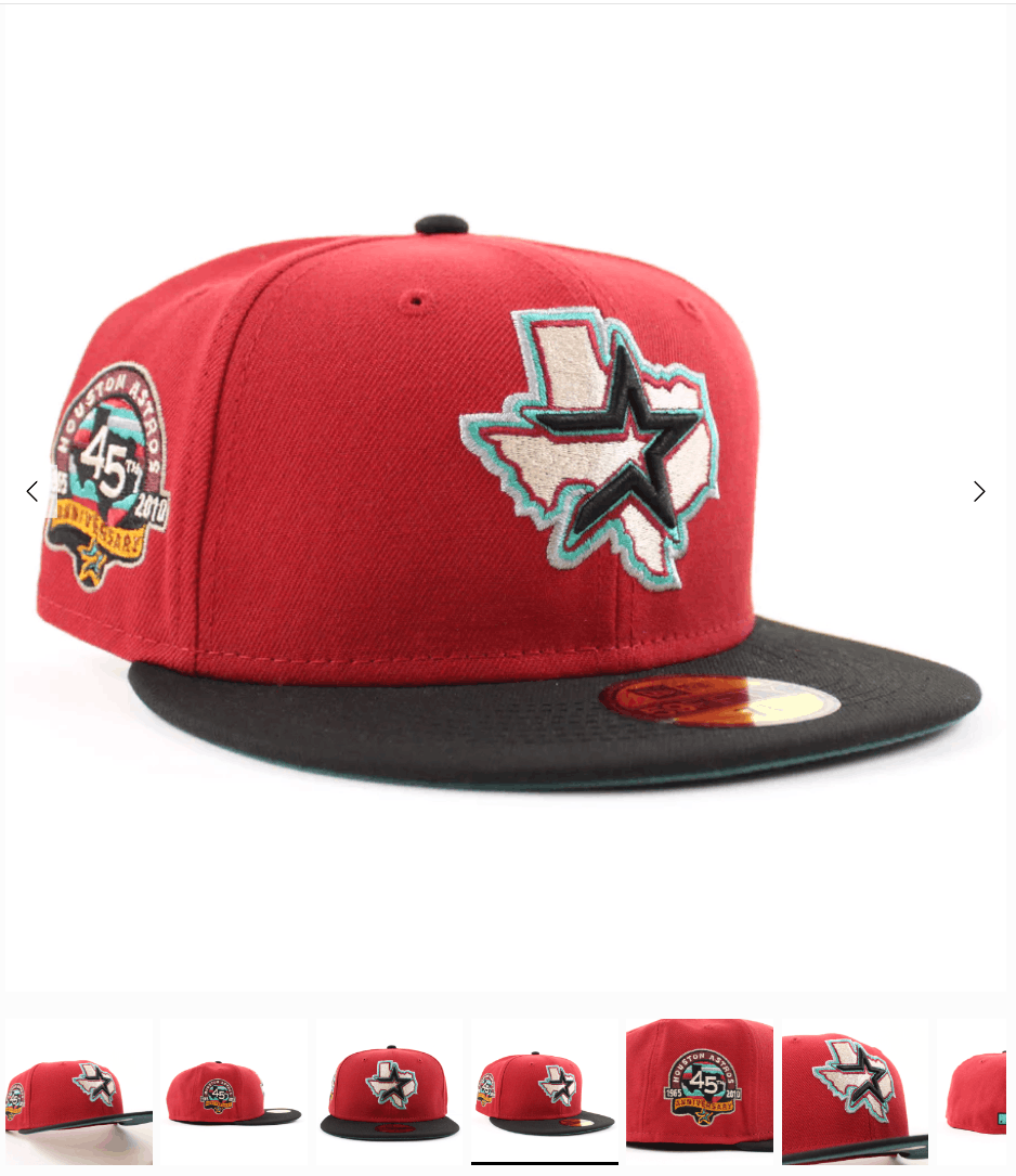 MLB × New Era 7 1/8 Red Black Green Houston Astros 45th Anniversary Teal Size ONE SIZE - 8 Thumbnail