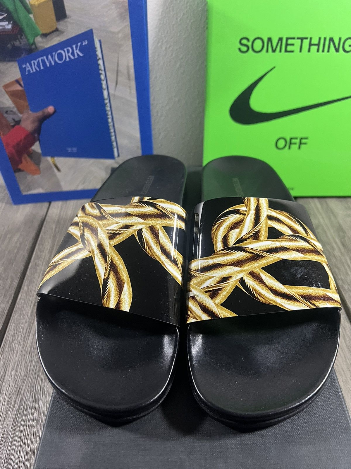 Vetements Vetements Gold Chain Leather Sandals Size US 10 / EU 43 - 2 Thumbnail