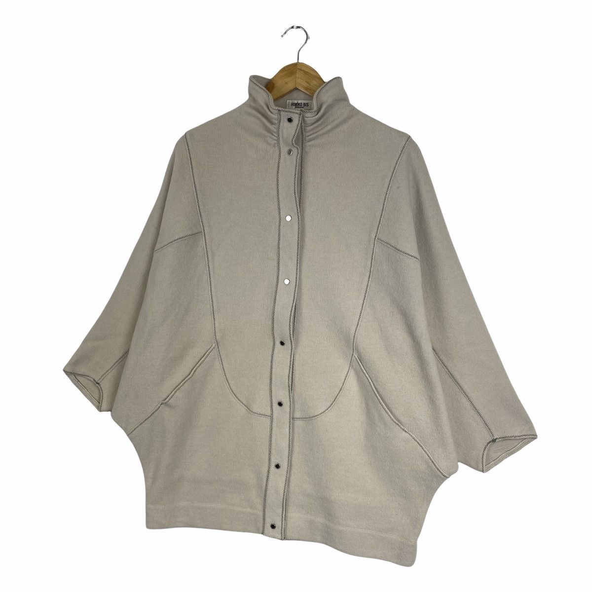 Hiroko Koshino Homme × Japanese Brand × Vintage Vintage HIROKO BIS KOSHINO Japan Wool Cloaks & Capes Jacket Size US L / EU 52-54 / 3 - 4 Thumbnail