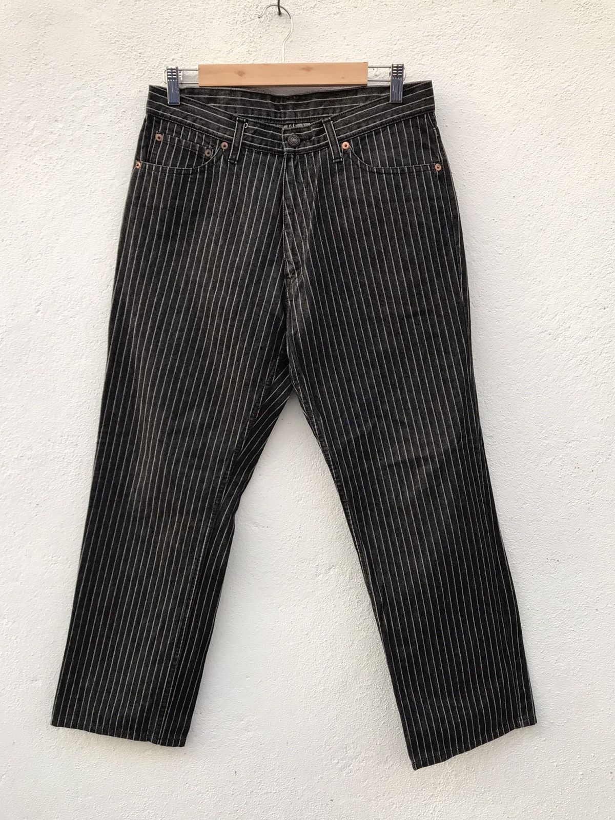 Japanese Brand Made In Japan World Jeans Stripe Denim Jeans Size US 31 - 2 Thumbnail