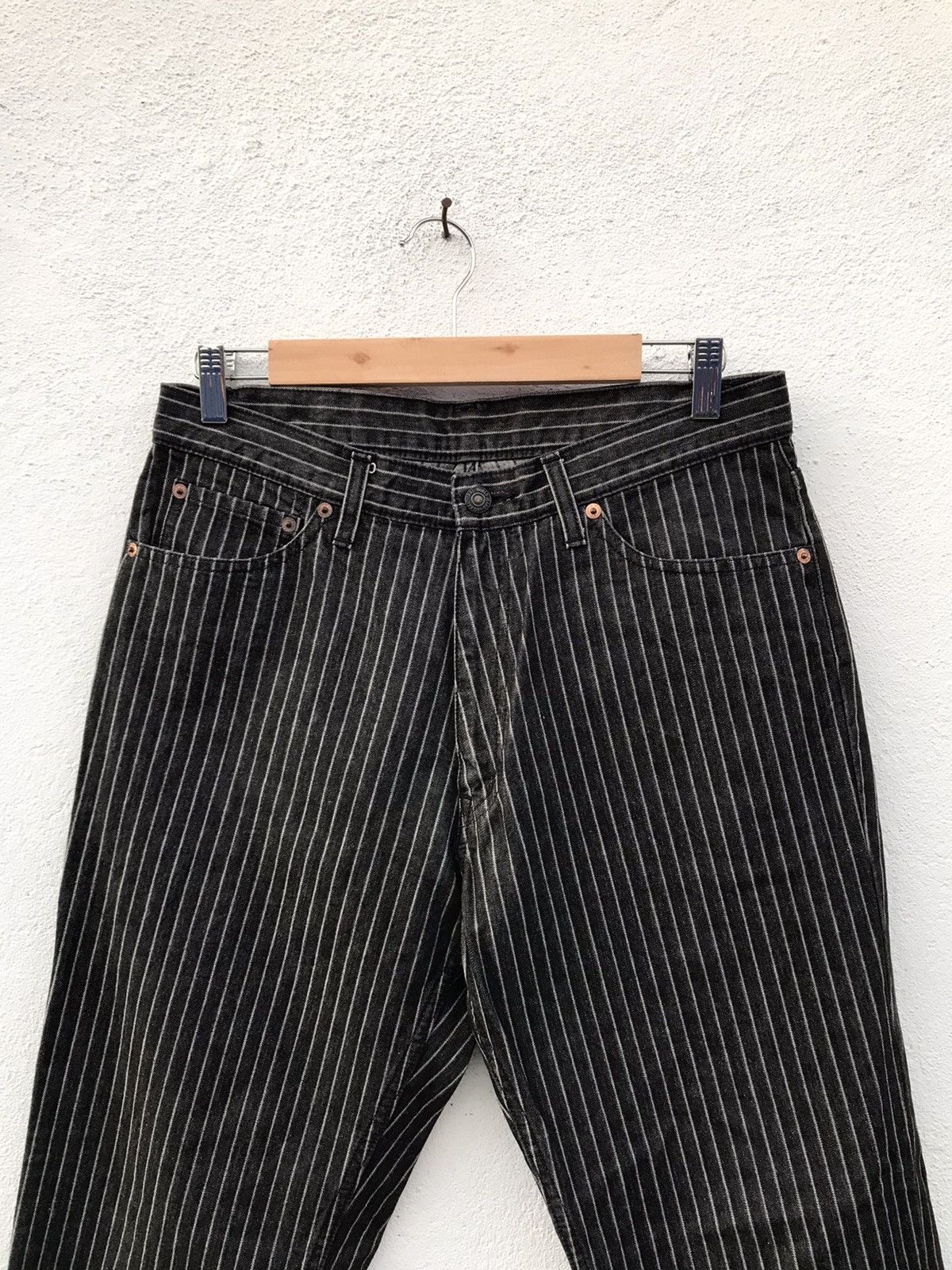 Japanese Brand Made In Japan World Jeans Stripe Denim Jeans Size US 31 - 1 Thumbnail