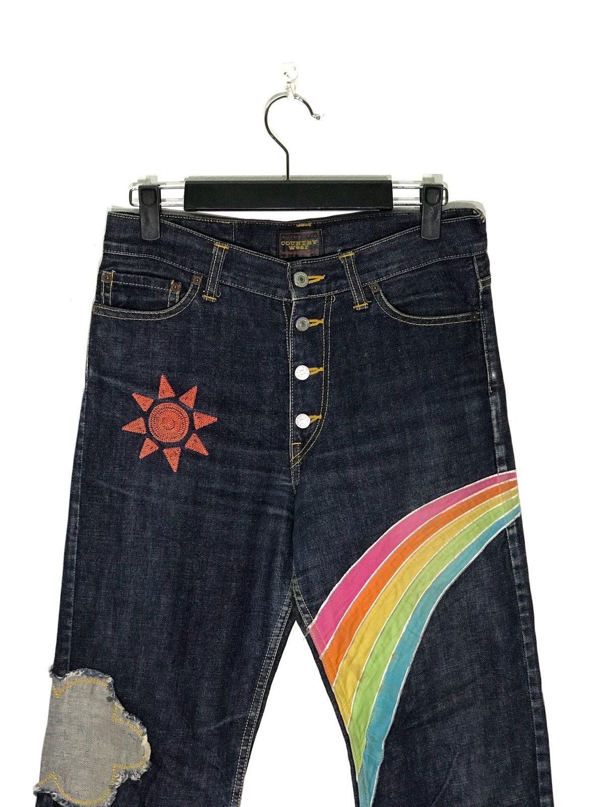 Japanese Brand Love’s Country Wear Patch Work Jeans Made In Japan Size US 30 / EU 46 - 2 Thumbnail
