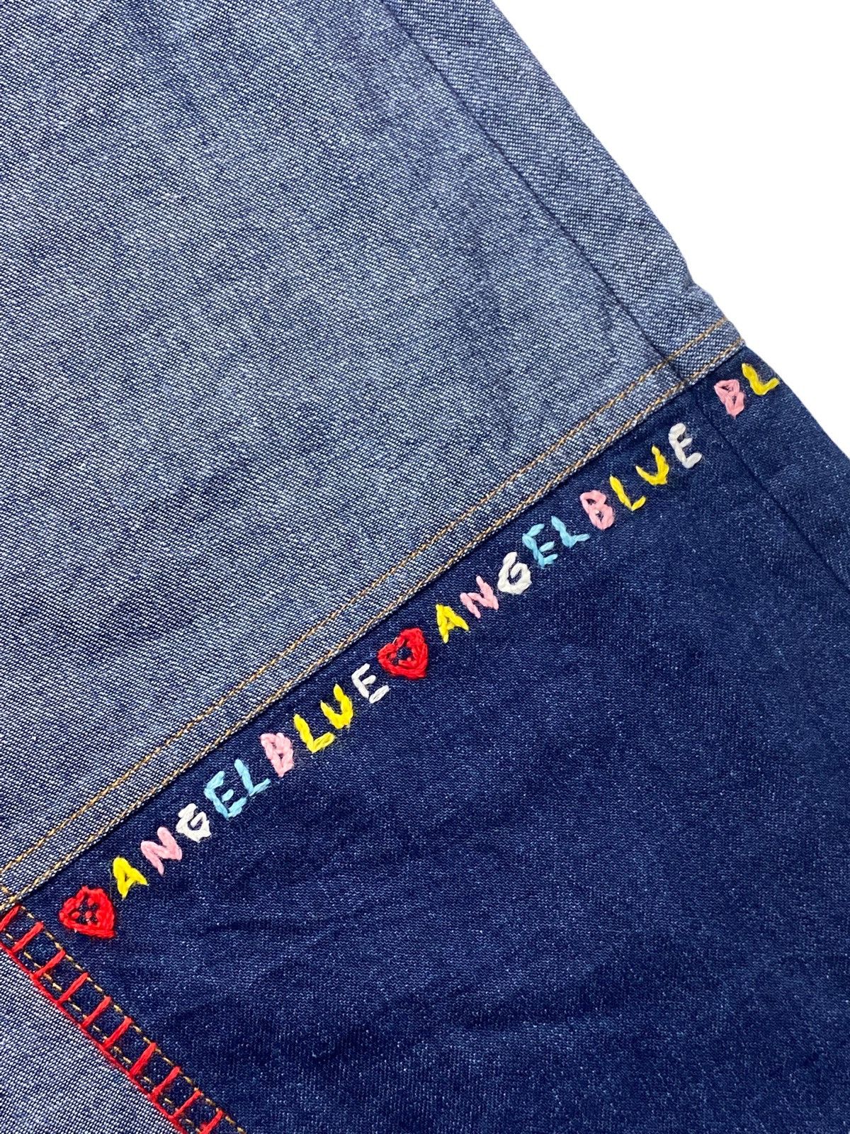 Angel Blue 1990s Angel Blue - Patchwork Knitted Skirt Denim Size 28" / US 6 / IT 42 - 9 Thumbnail