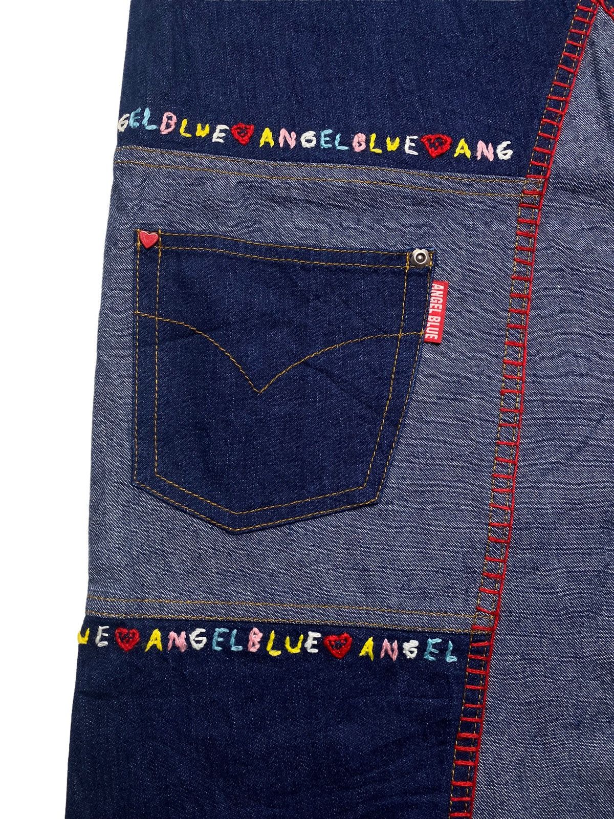 Angel Blue 1990s Angel Blue - Patchwork Knitted Skirt Denim Size 28" / US 6 / IT 42 - 3 Thumbnail