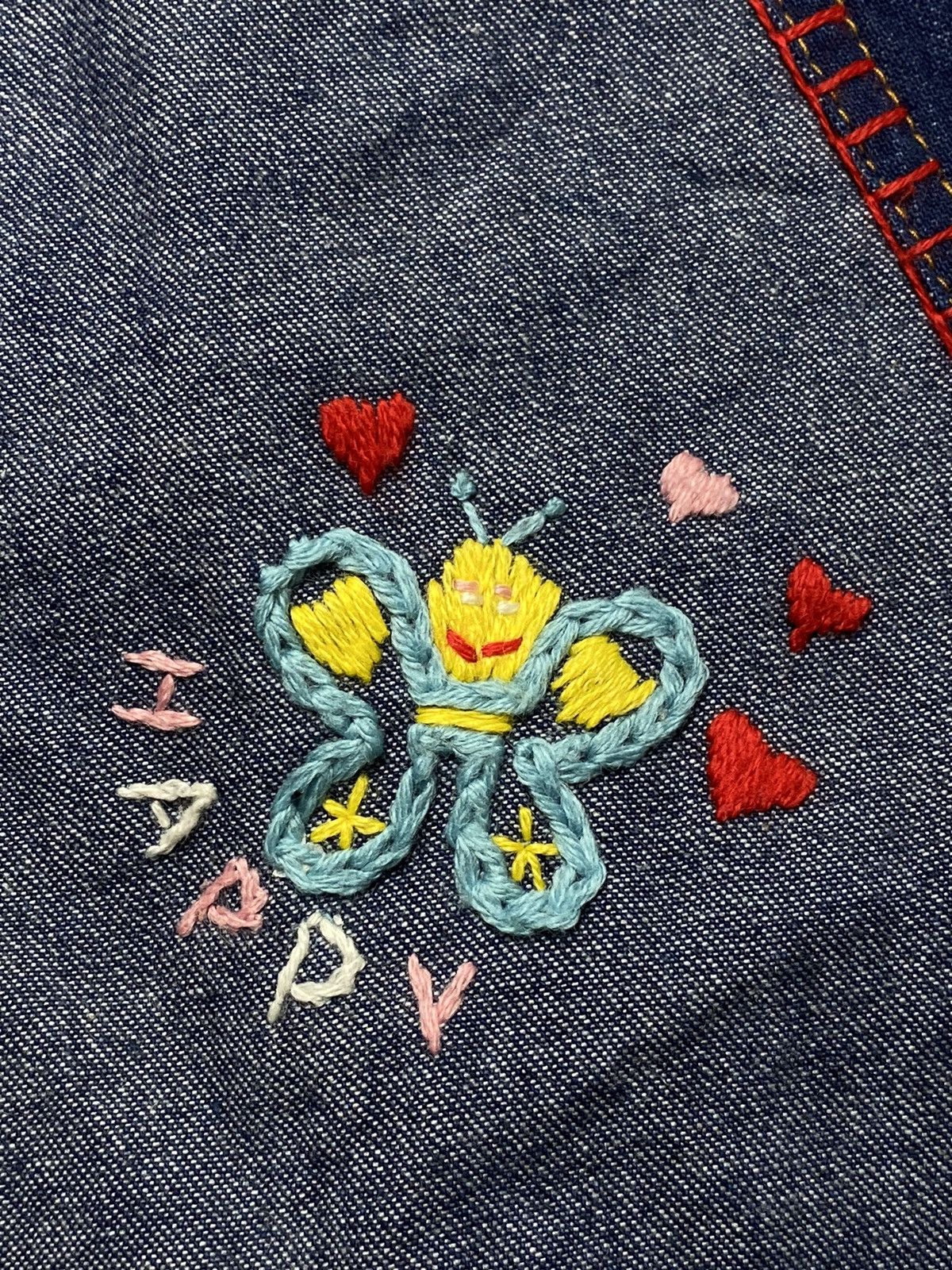 Angel Blue 1990s Angel Blue - Patchwork Knitted Skirt Denim Size 28" / US 6 / IT 42 - 10 Thumbnail
