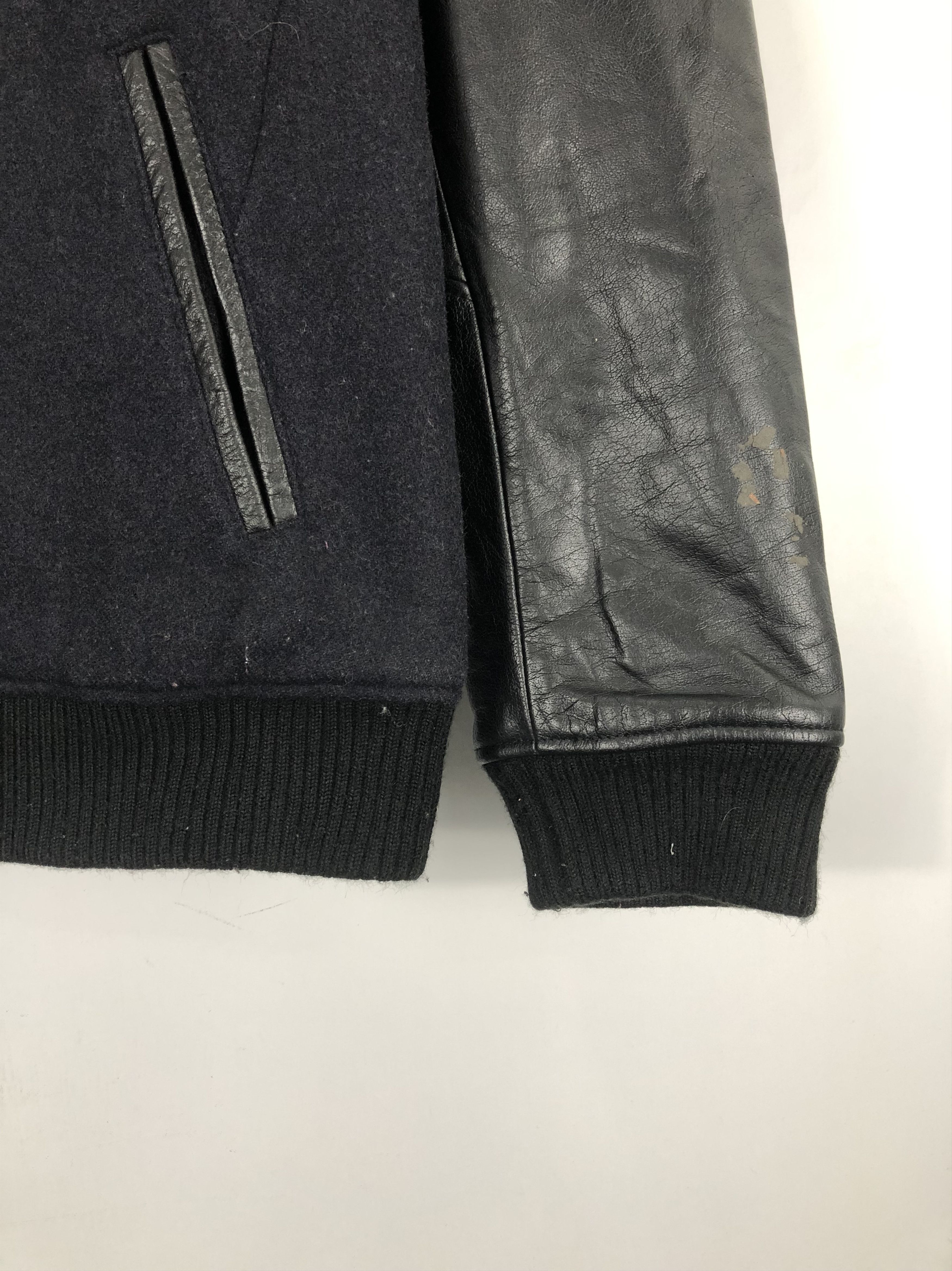 Japanese Brand × Vintage Vintage Japanese Brand Varsity Jacket Leather V0164Sleeve Size US L / EU 52-54 / 3 - 5 Thumbnail