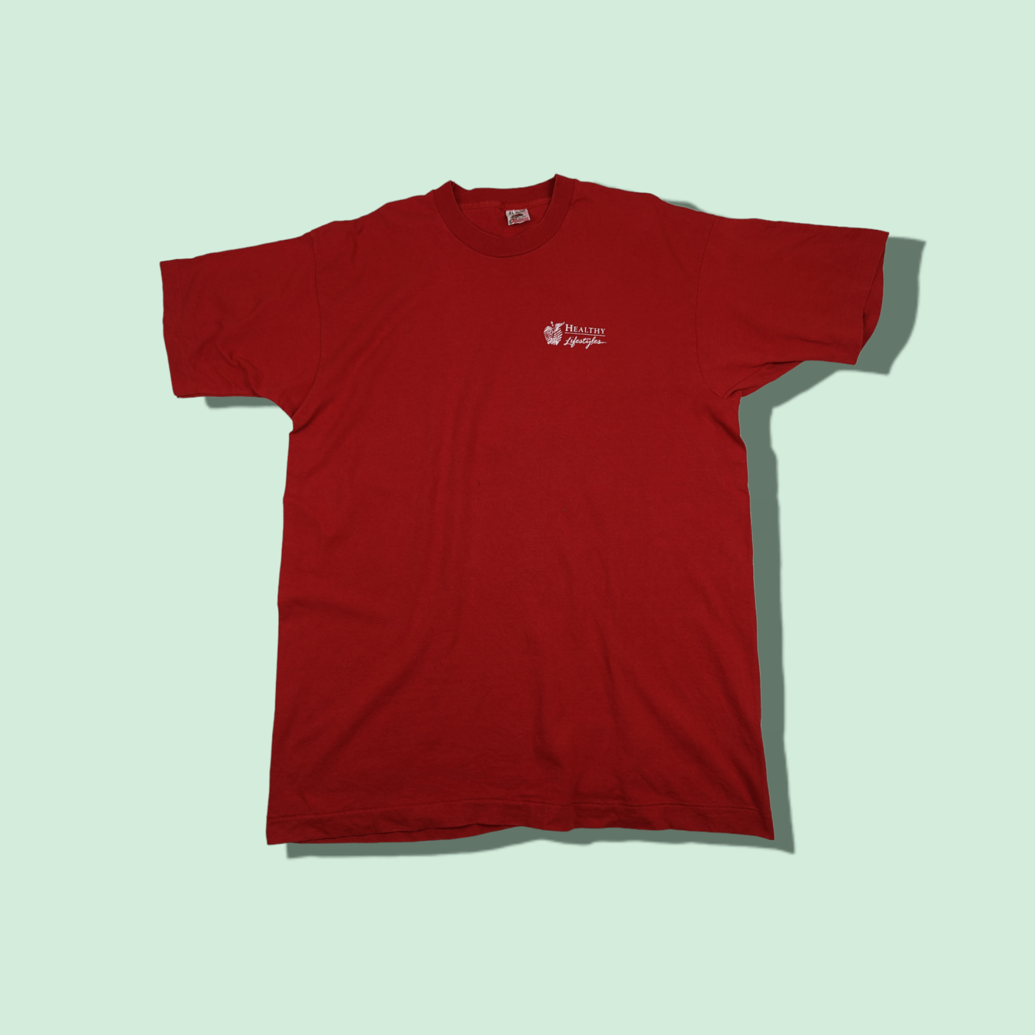 Fruit Of The Loom Vintage 90's FOTL Healthy Lifestyle Single Stitches T-Shirt Size US XL / EU 56 / 4 - 1 Thumbnail