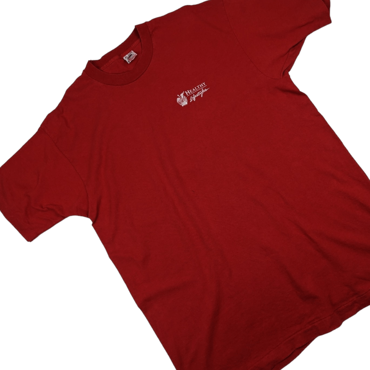 Fruit Of The Loom Vintage 90's FOTL Healthy Lifestyle Single Stitches T-Shirt Size US XL / EU 56 / 4 - 2 Thumbnail