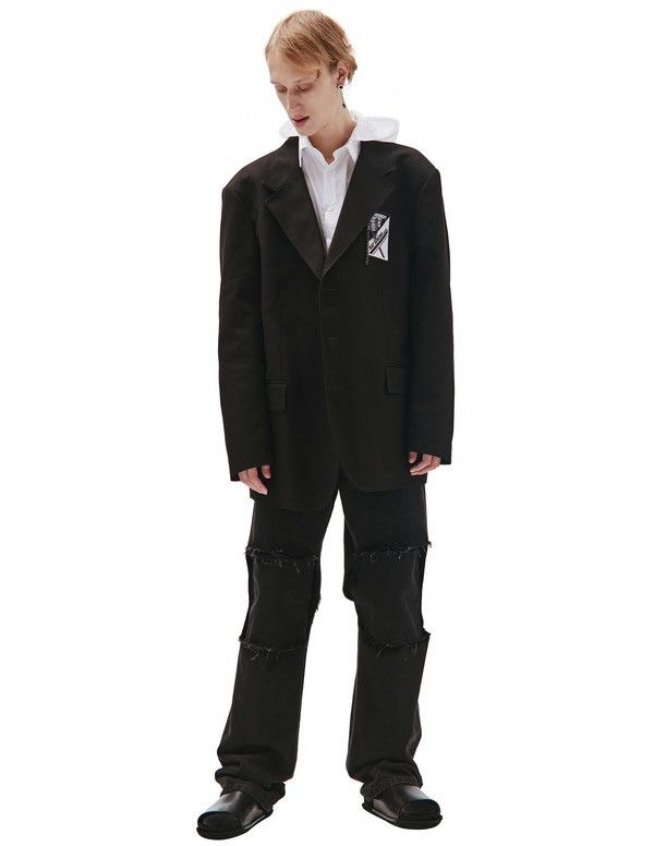 image of Raf Simons Boxy Oversized Blazer in Black, Men's (Size Large)