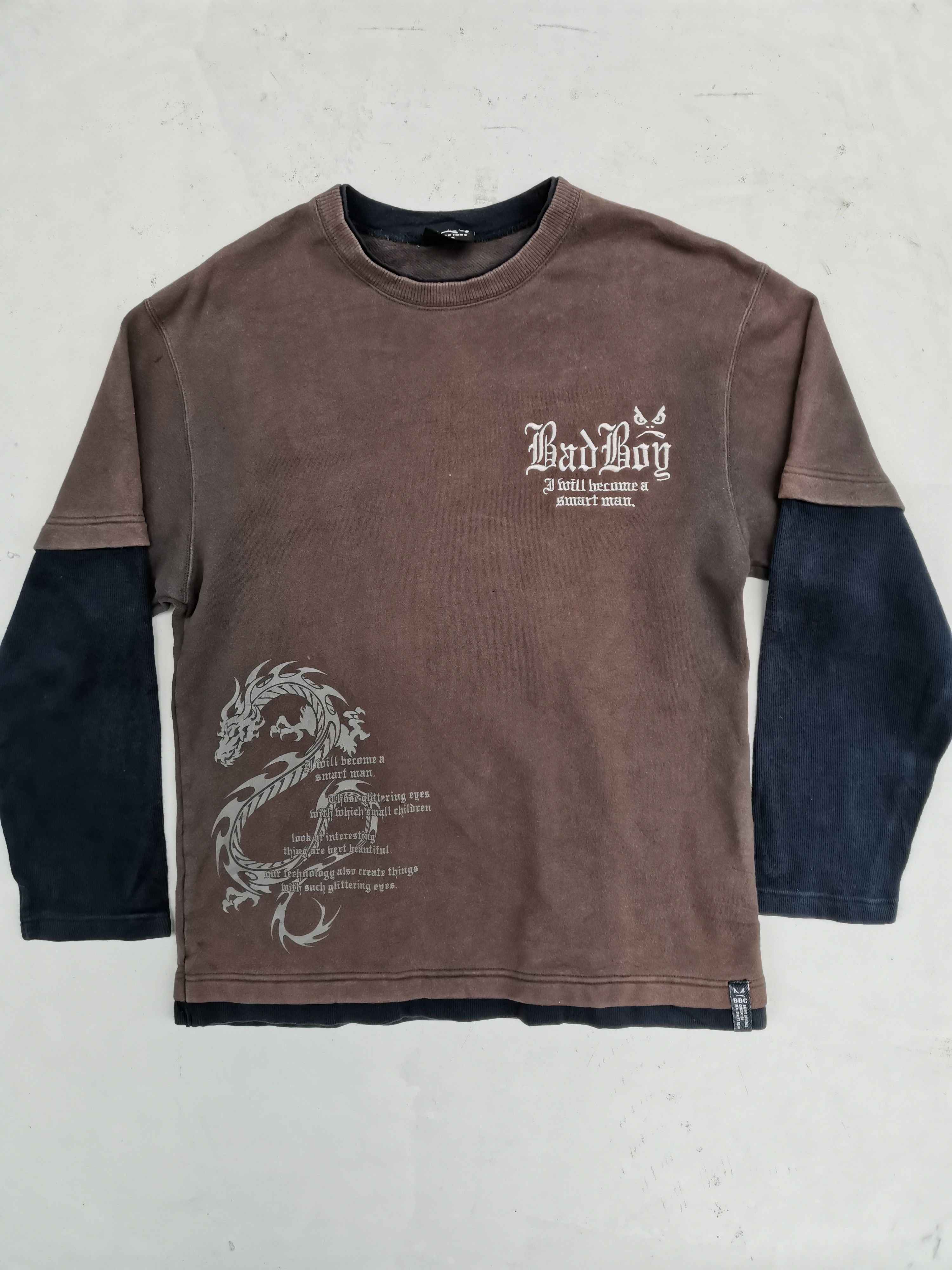 Japanese Brand Bad Boy I Will Become a Smart Man Big Logo Sweatshirt Size US M / EU 48-50 / 2 - 1 Thumbnail