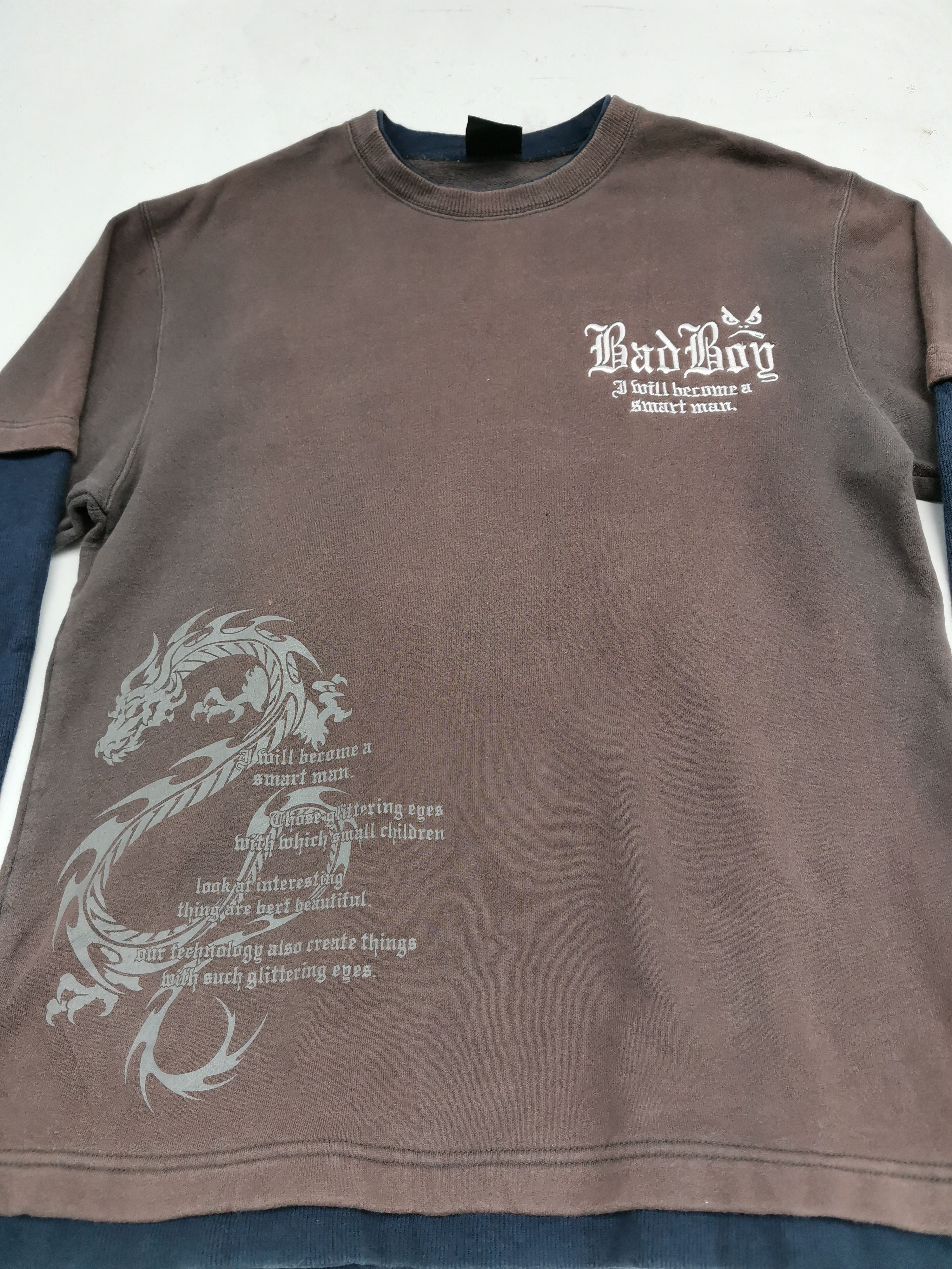 Japanese Brand Bad Boy I Will Become a Smart Man Big Logo Sweatshirt Size US M / EU 48-50 / 2 - 6 Thumbnail