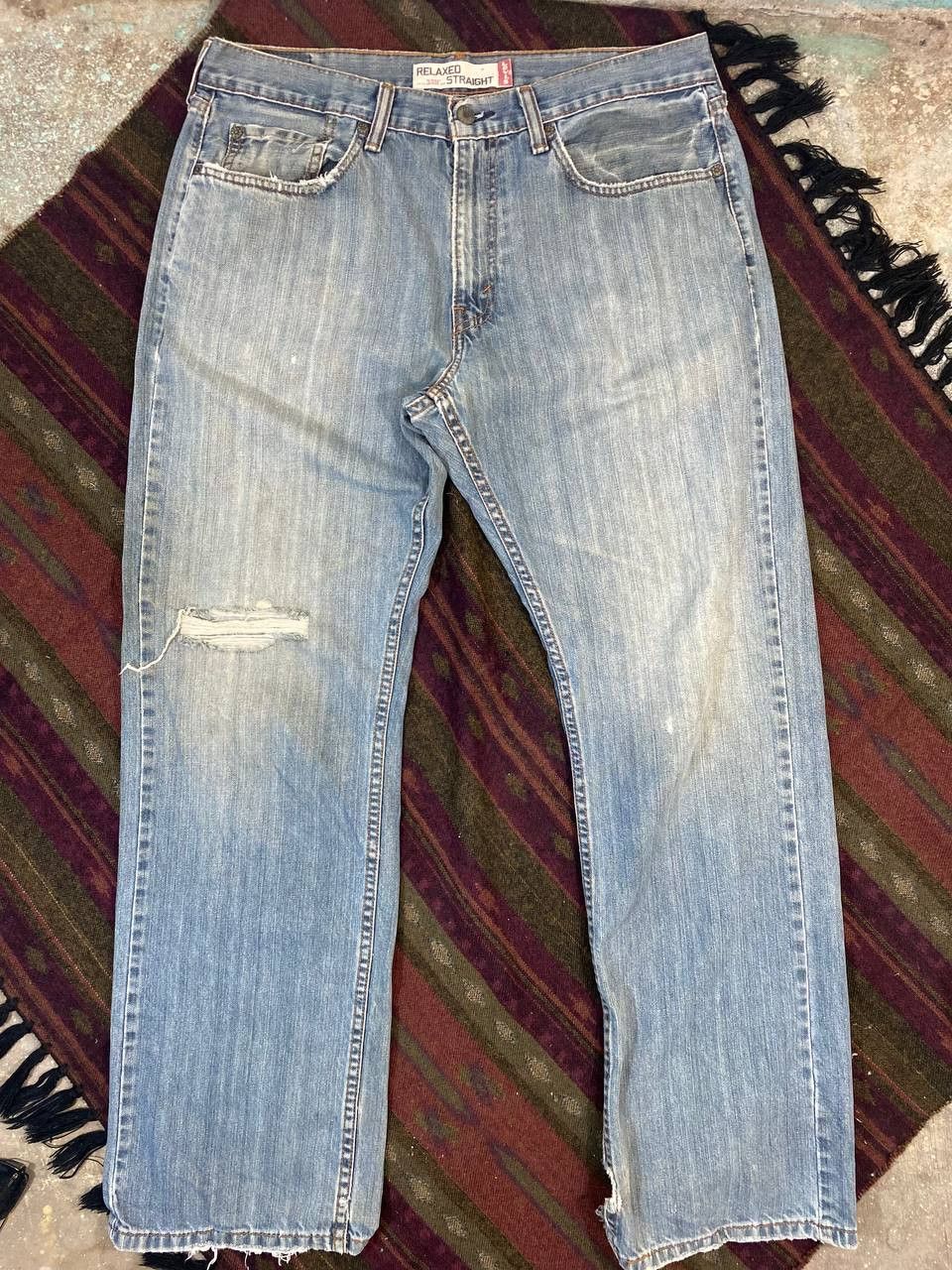 Levi's vintage levis 559 relaxed straight distressed denim Size US 35 - 1 Thumbnail