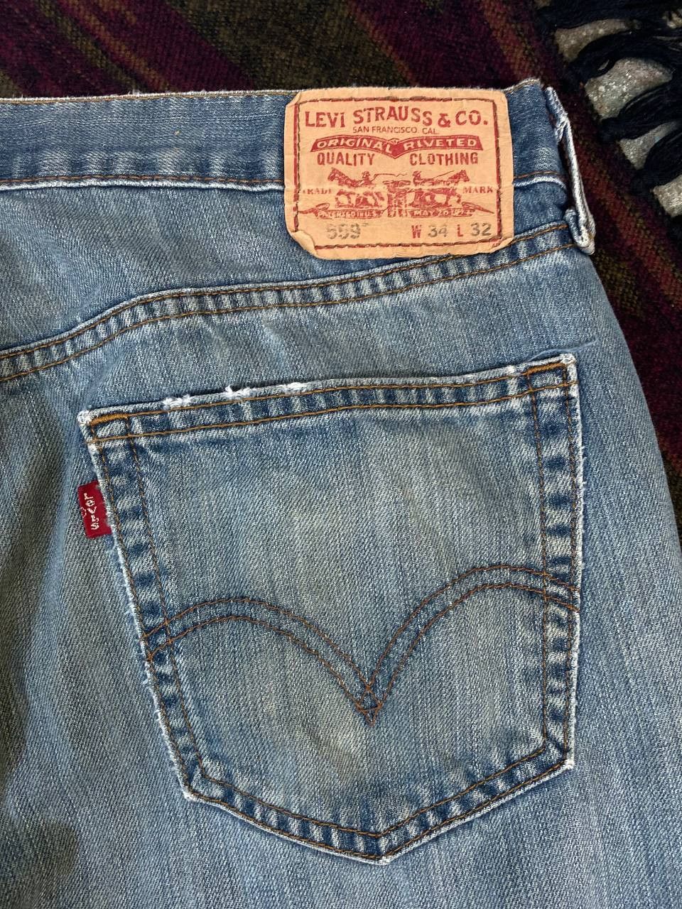 Levi's vintage levis 559 relaxed straight distressed denim Size US 35 - 5 Thumbnail