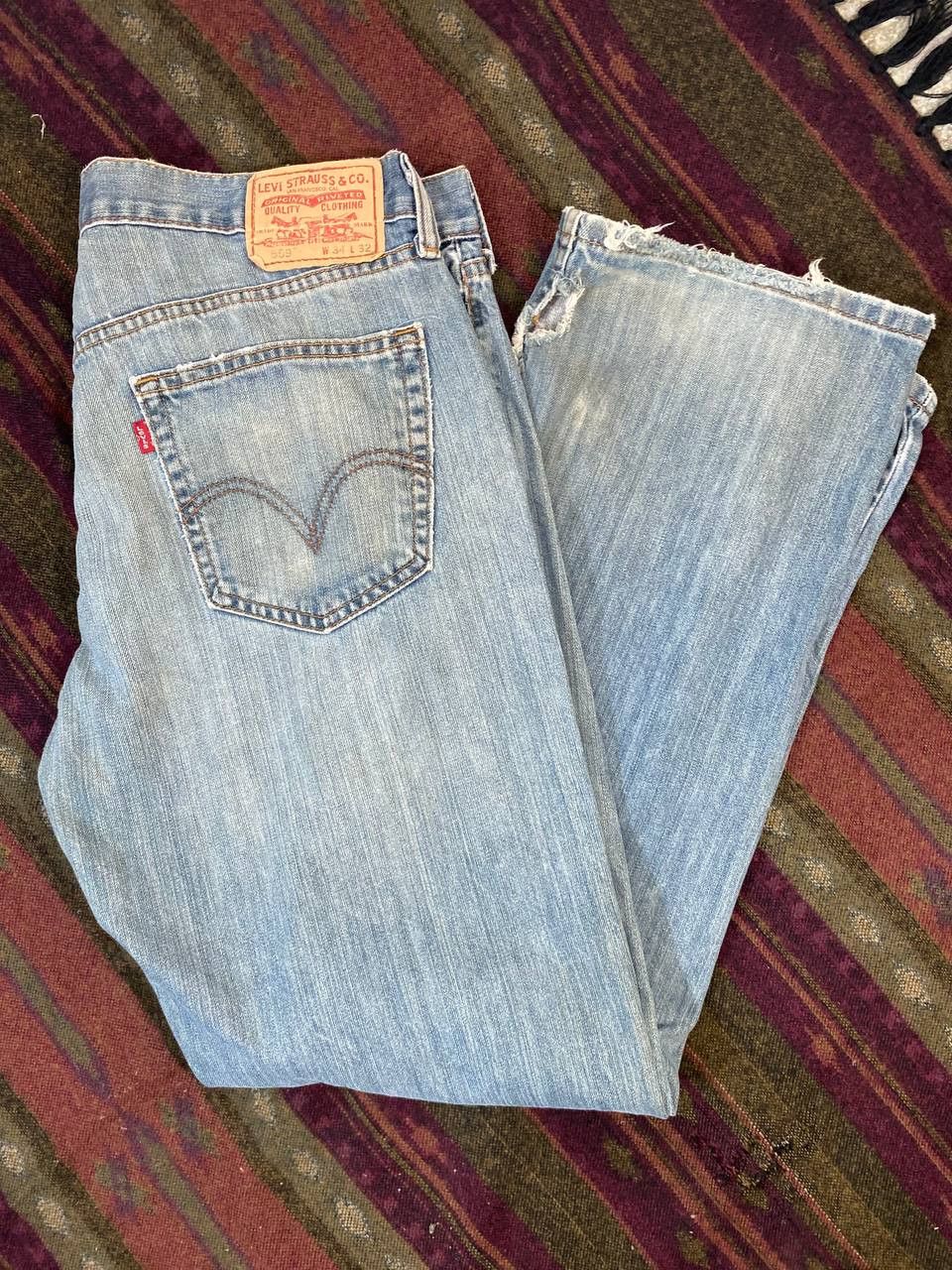 Levi's vintage levis 559 relaxed straight distressed denim Size US 35 - 2 Thumbnail