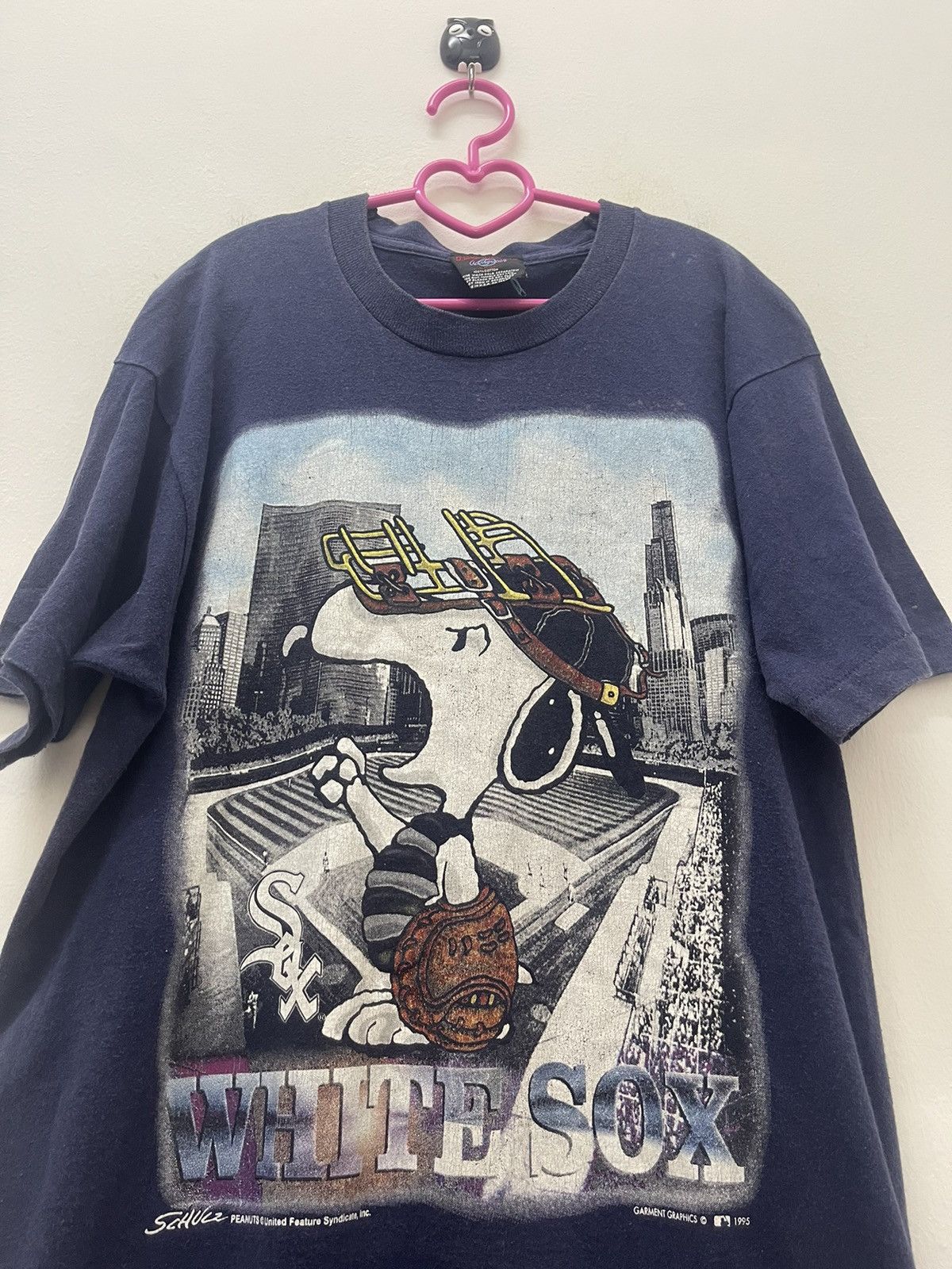 MLB Rare 90s Vintage PEANUTS White Sox Schulz Garment Graphics Size US L / EU 52-54 / 3 - 2 Thumbnail