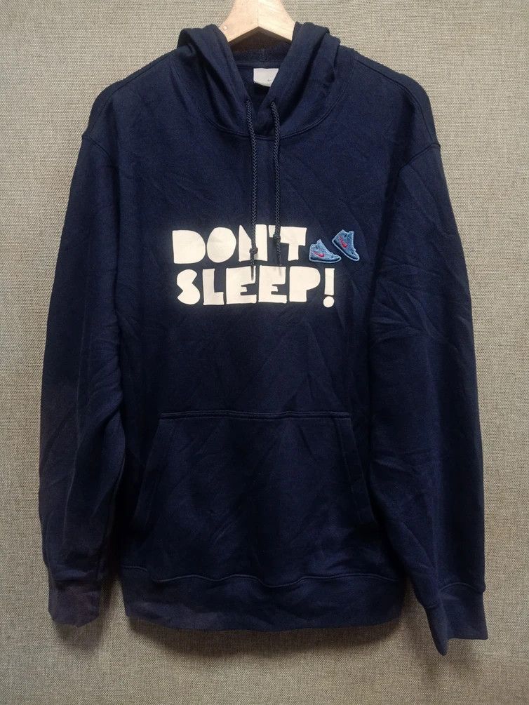 image of Jordan Nike Sweatshirt Hoodie Nike Don't Sleep Very in Navy Blue, Men's (Size Medium)
