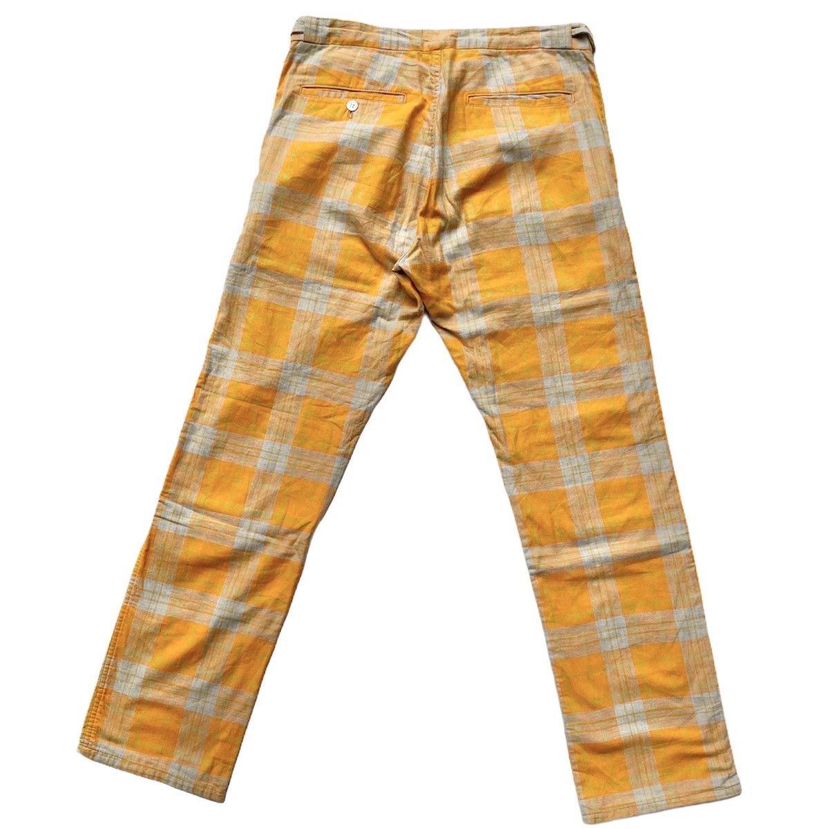 Comme des Garcons Homme Plus Vintage 96’ Orange Safety Plaid Tartan Pants Size US 31 - 2 Thumbnail