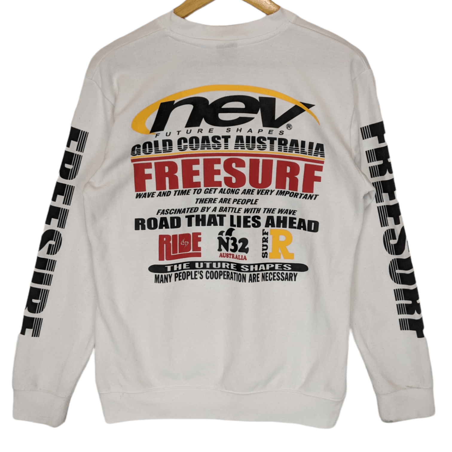 Japanese Brand NEV Future Shape Gold Coast Australia Surfer Sweatshirt Size US S / EU 44-46 / 1 - 5 Thumbnail