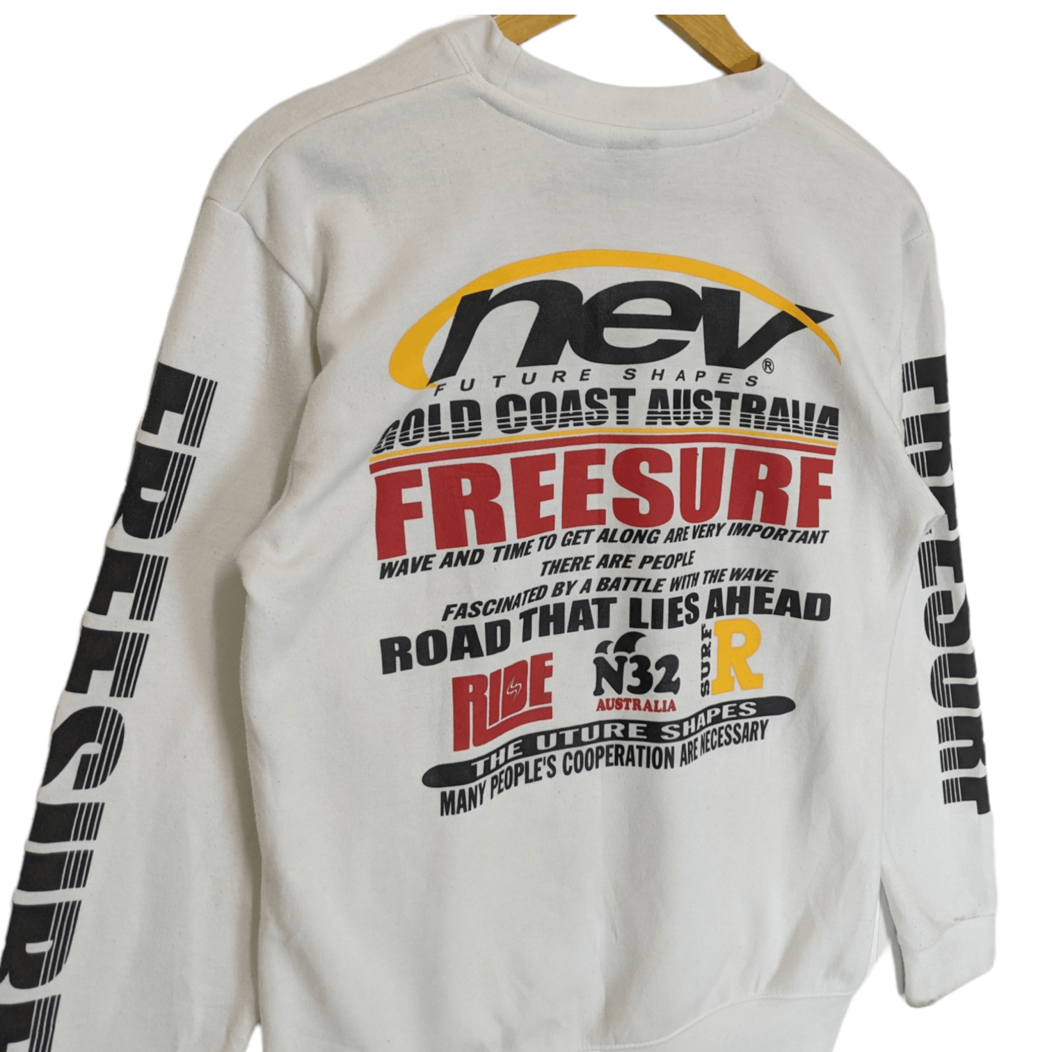 Japanese Brand NEV Future Shape Gold Coast Australia Surfer Sweatshirt Size US S / EU 44-46 / 1 - 6 Thumbnail