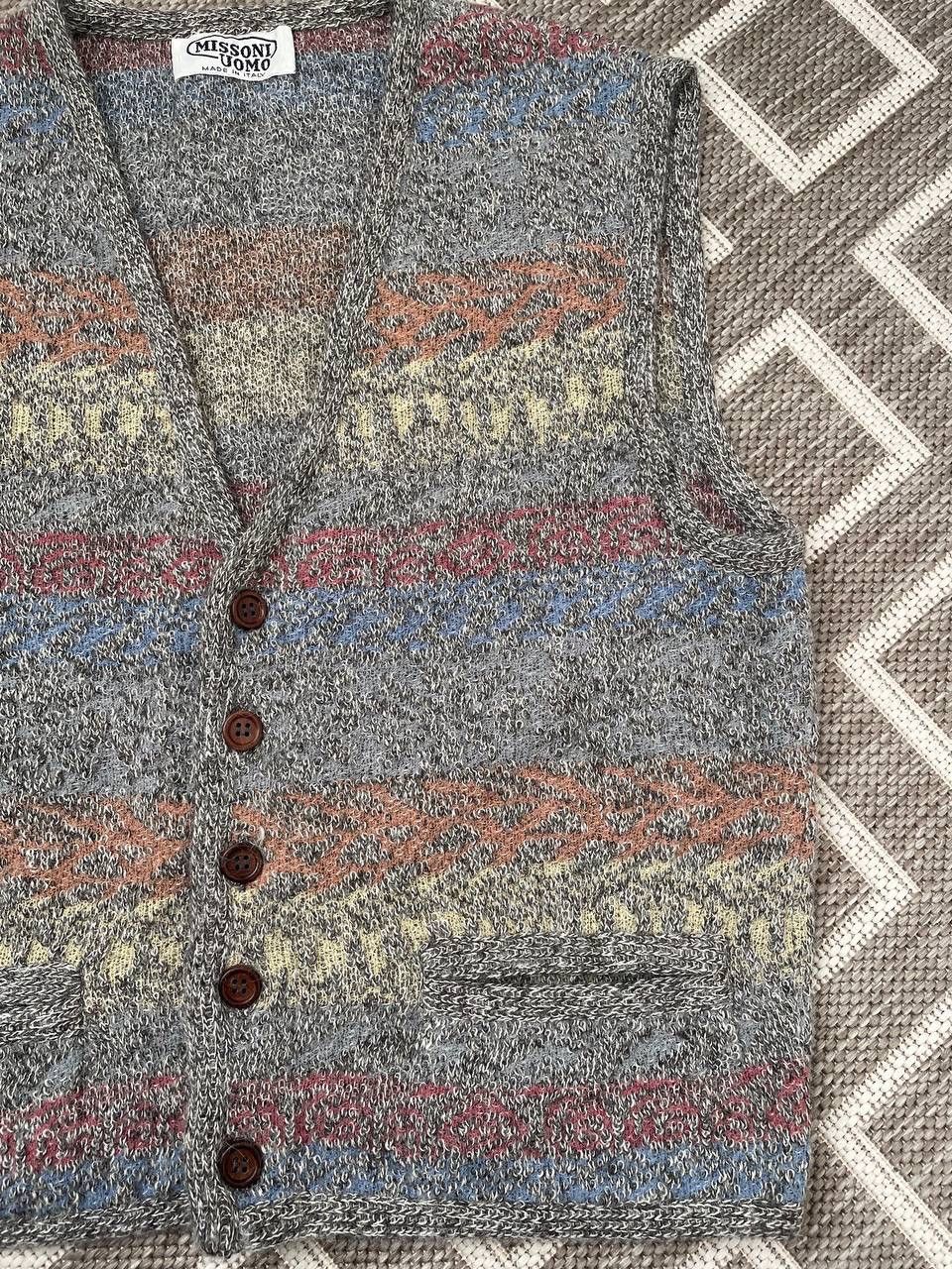 Missoni Vintage Missoni uomo alpaca multicolour vest knit cardigane Size US M / EU 48-50 / 2 - 4 Thumbnail