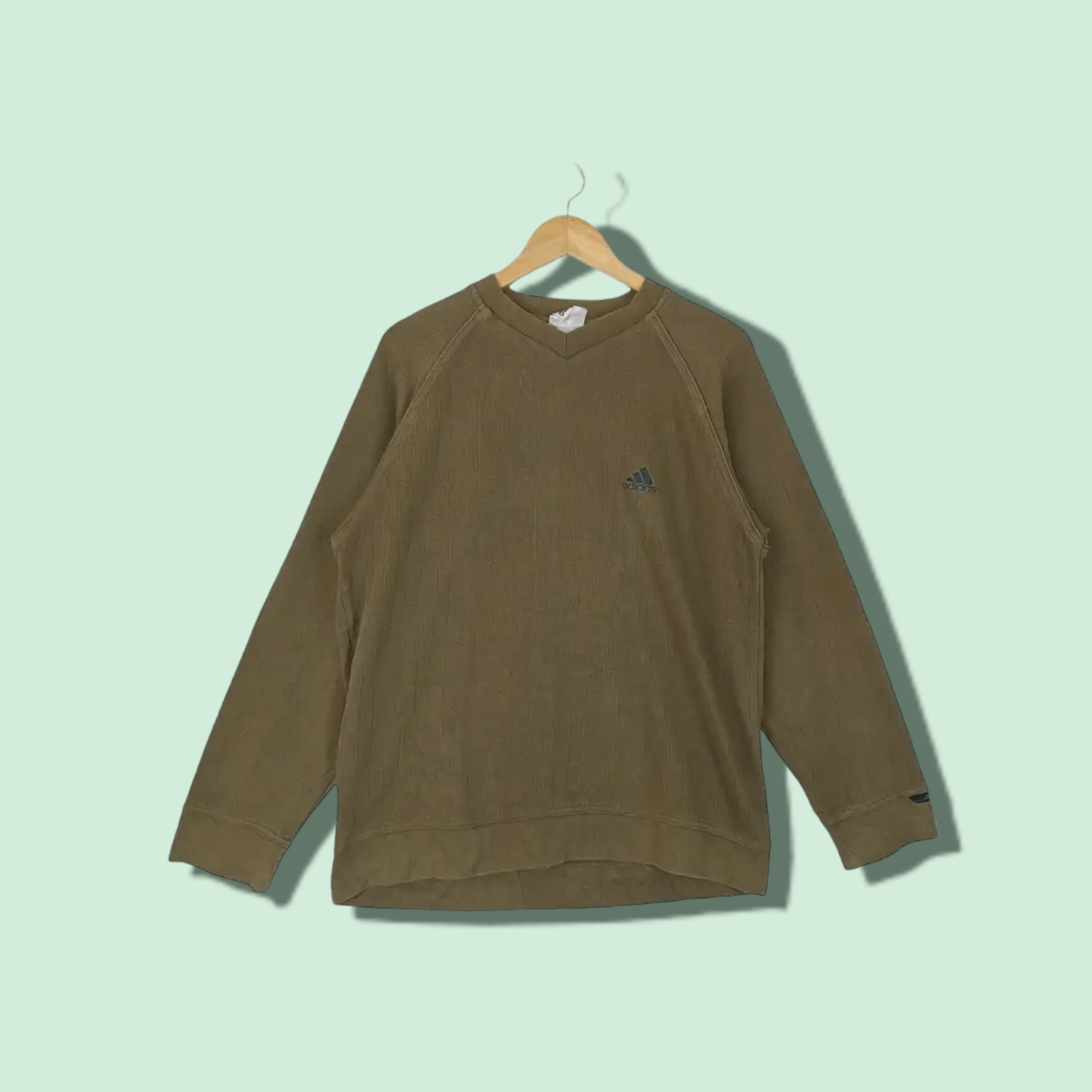 Adidas Vintage 2000's ADIDAS Brown Jumper Sweatshirt Size US L / EU 52-54 / 3 - 1 Thumbnail