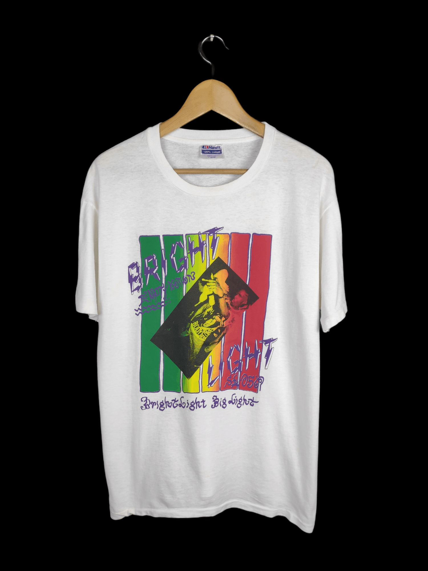 image of Band Tees x Rap Tees Vintage 80's Unknown Rapper Asap Rocky Rastafari Band Shirt, Men's (Size Large