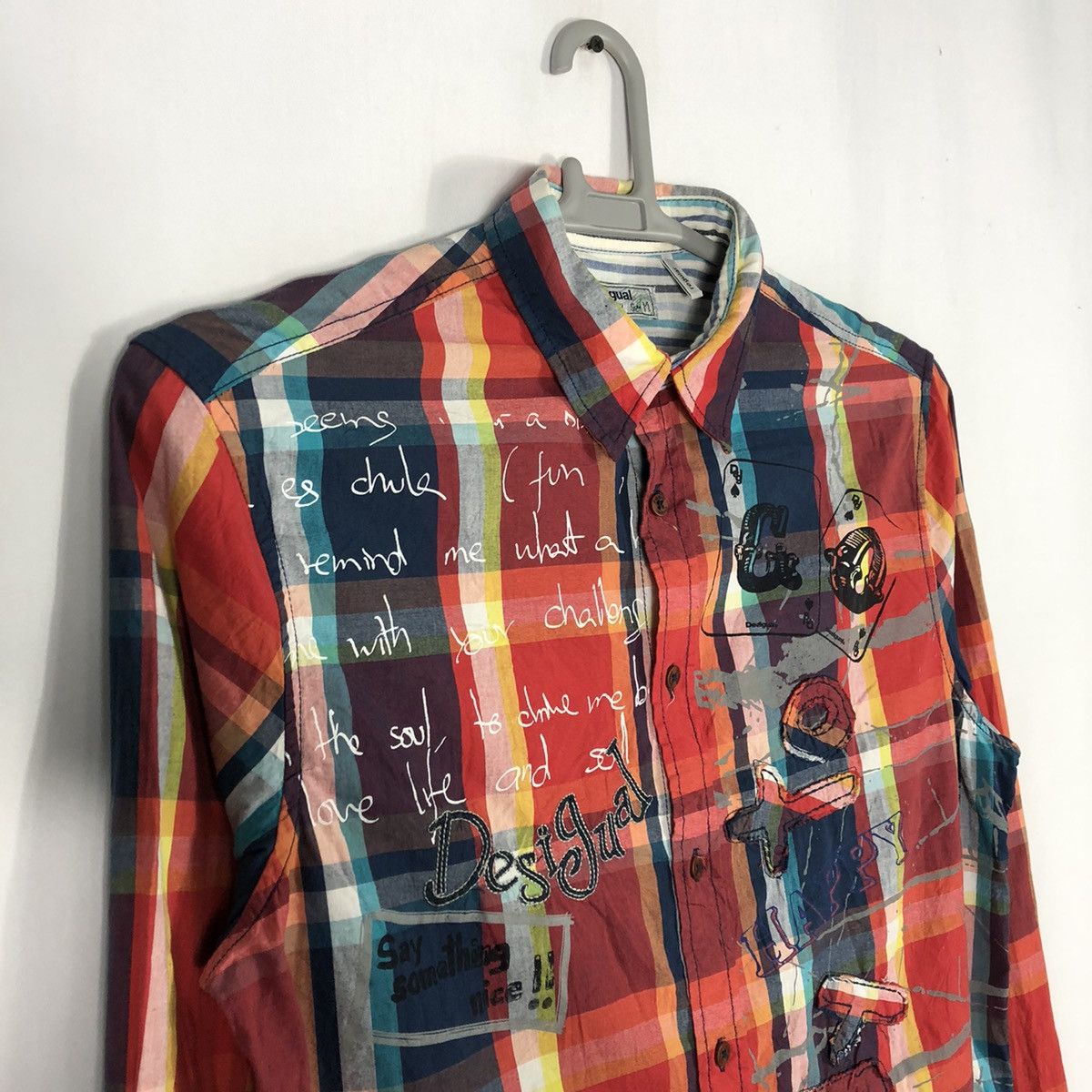 Designer × Desigual × Vintage 🔥Rare🔥Desigual Ready To Go Art Mural Paint Checkerd Shirts Size US M / EU 48-50 / 2 - 11 Thumbnail