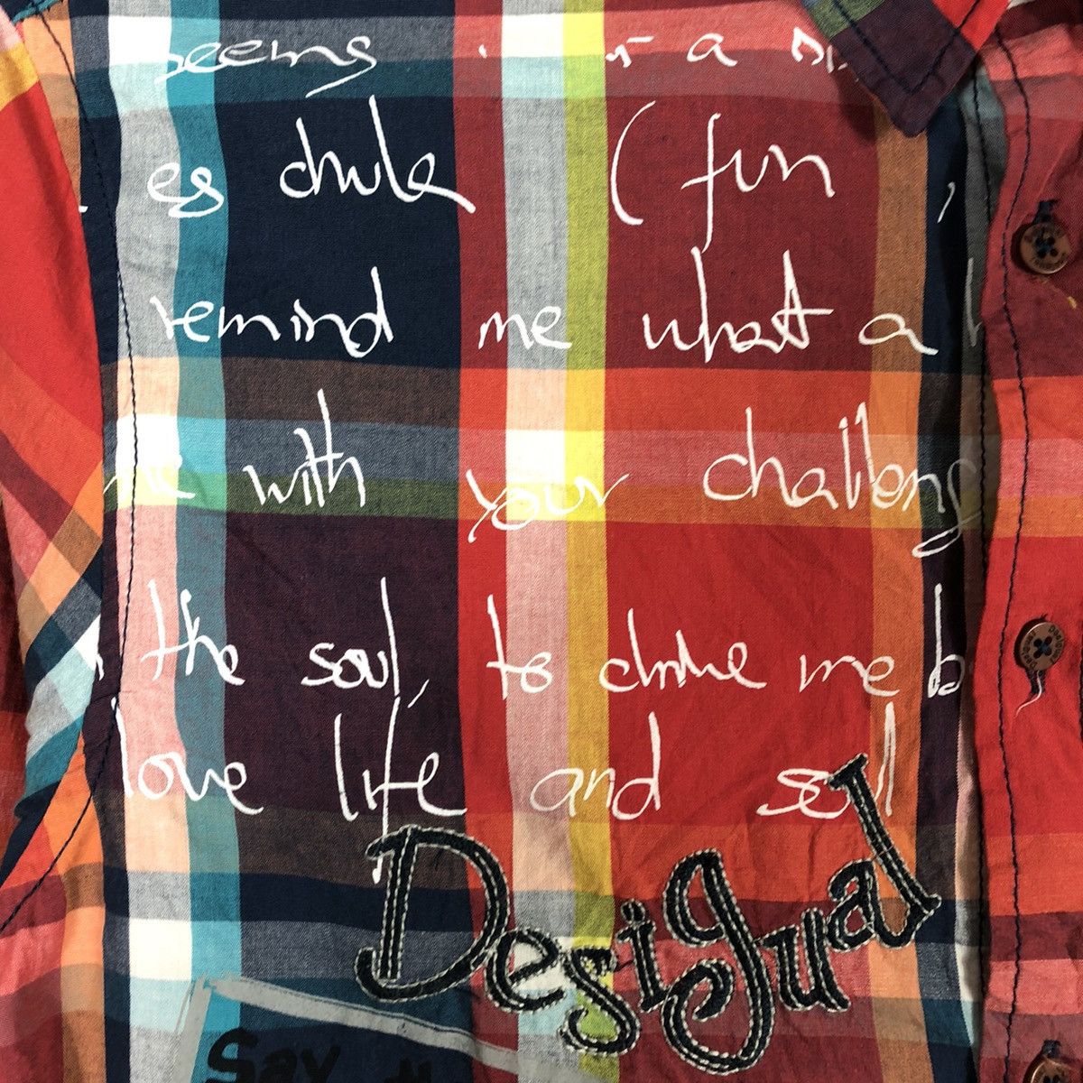 Designer × Desigual × Vintage 🔥Rare🔥Desigual Ready To Go Art Mural Paint Checkerd Shirts Size US M / EU 48-50 / 2 - 4 Thumbnail