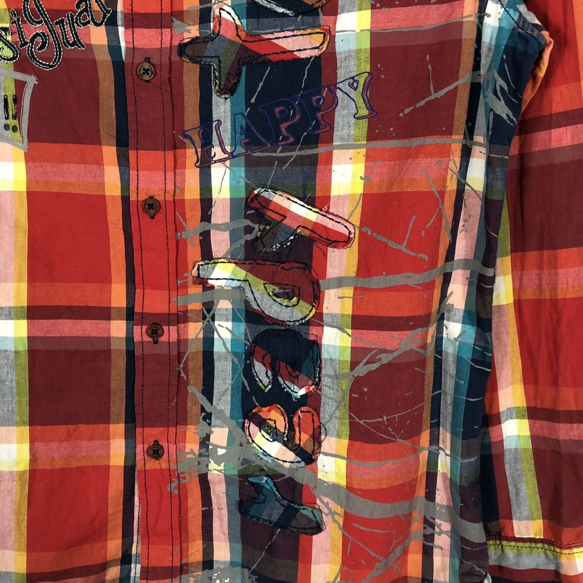 Designer × Desigual × Vintage 🔥Rare🔥Desigual Ready To Go Art Mural Paint Checkerd Shirts Size US M / EU 48-50 / 2 - 6 Thumbnail