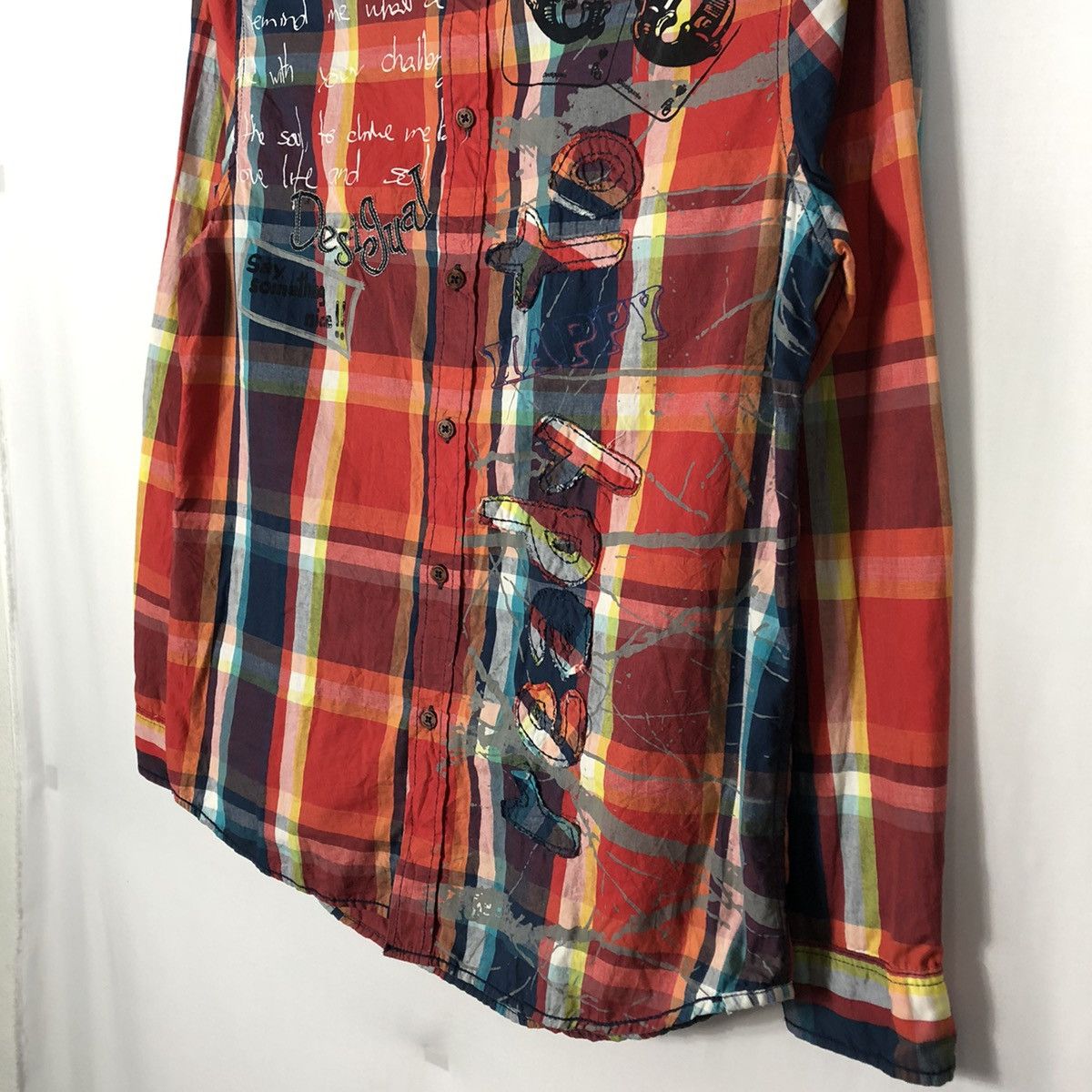 Designer × Desigual × Vintage 🔥Rare🔥Desigual Ready To Go Art Mural Paint Checkerd Shirts Size US M / EU 48-50 / 2 - 10 Thumbnail