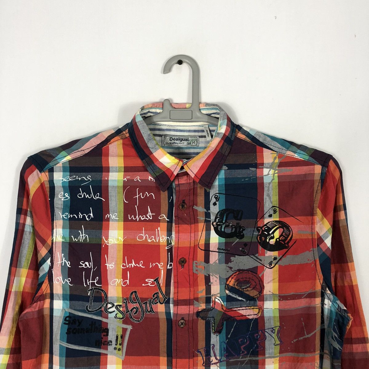 Designer × Desigual × Vintage 🔥Rare🔥Desigual Ready To Go Art Mural Paint Checkerd Shirts Size US M / EU 48-50 / 2 - 2 Thumbnail
