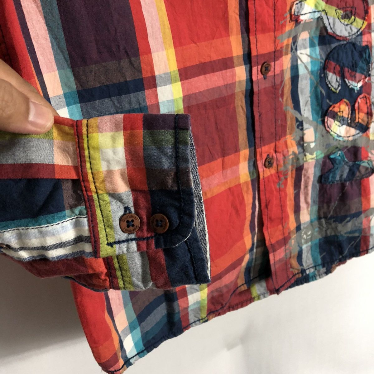 Designer × Desigual × Vintage 🔥Rare🔥Desigual Ready To Go Art Mural Paint Checkerd Shirts Size US M / EU 48-50 / 2 - 13 Thumbnail