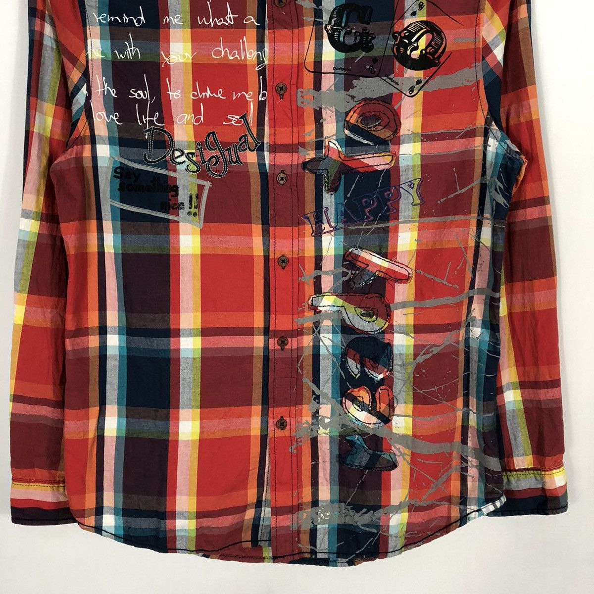 Designer × Desigual × Vintage 🔥Rare🔥Desigual Ready To Go Art Mural Paint Checkerd Shirts Size US M / EU 48-50 / 2 - 3 Thumbnail