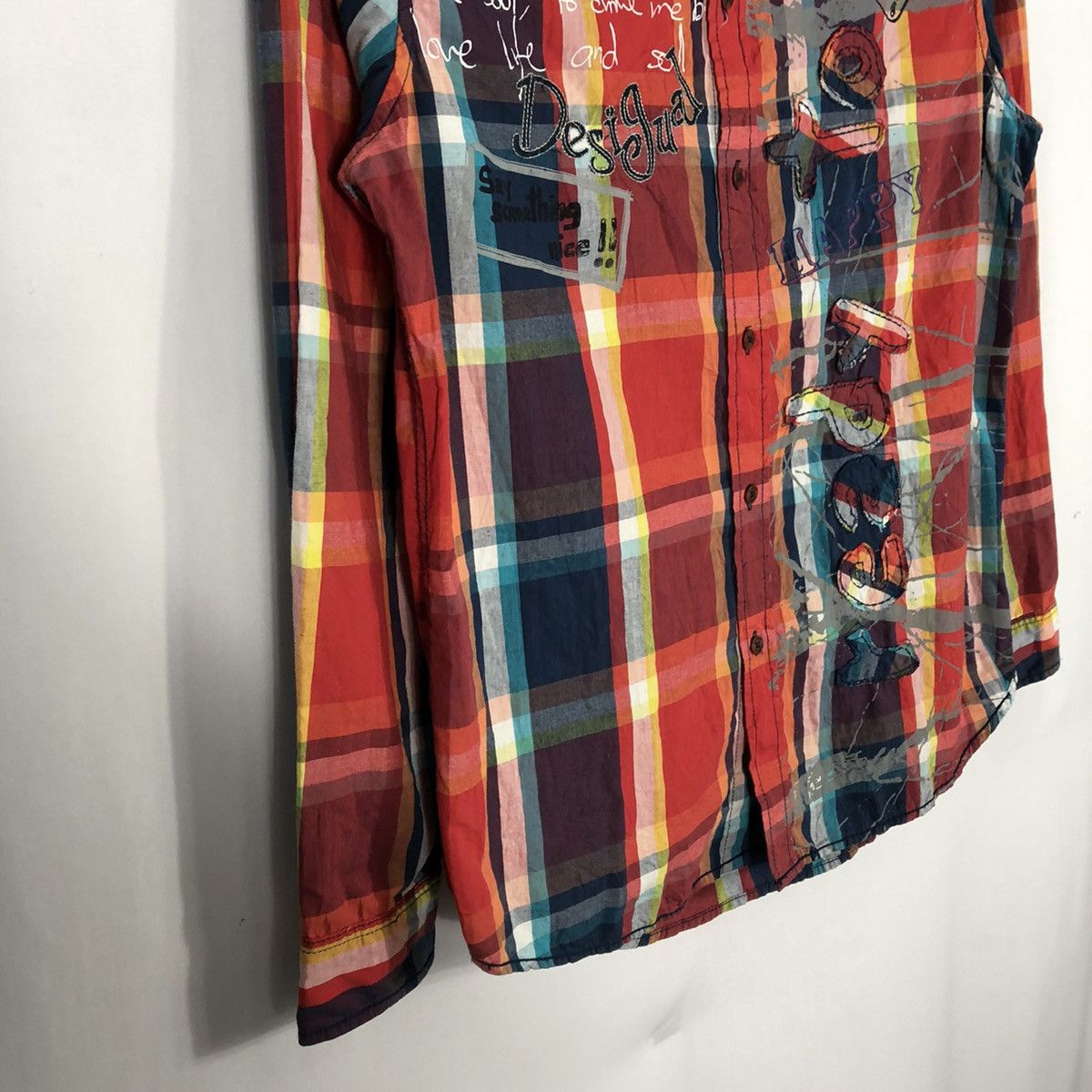 Designer × Desigual × Vintage 🔥Rare🔥Desigual Ready To Go Art Mural Paint Checkerd Shirts Size US M / EU 48-50 / 2 - 12 Thumbnail