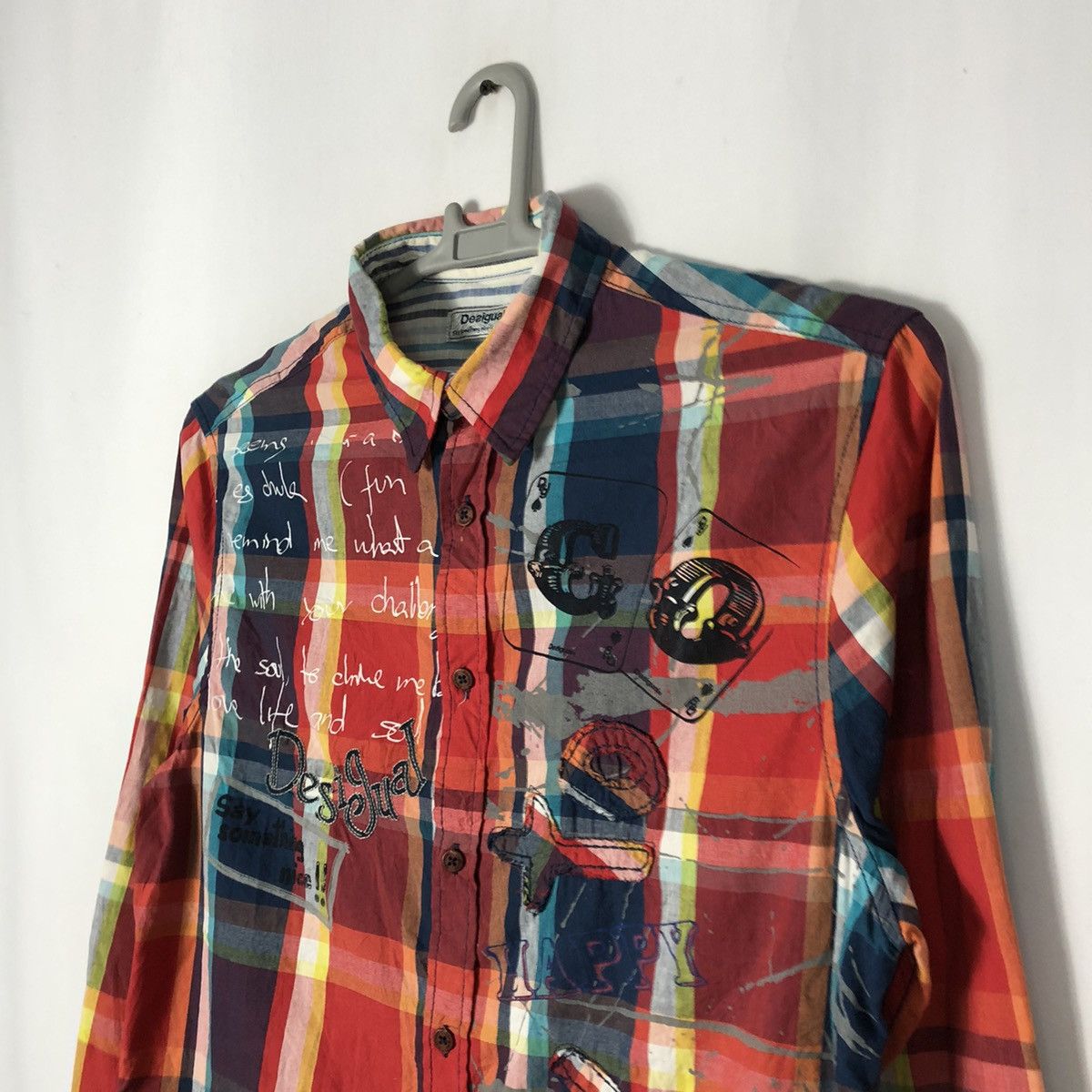 Designer × Desigual × Vintage 🔥Rare🔥Desigual Ready To Go Art Mural Paint Checkerd Shirts Size US M / EU 48-50 / 2 - 9 Thumbnail