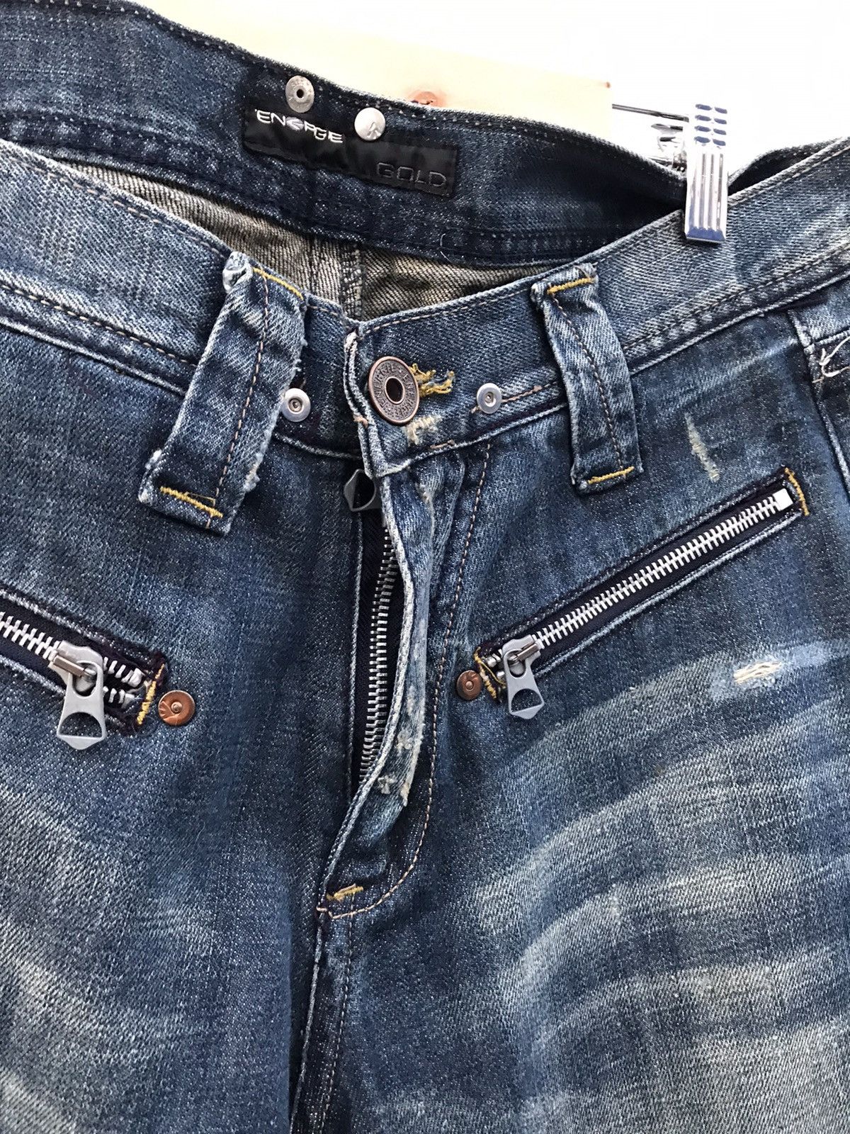 Energie ENERGIE Gold Zipper Jeans Size US 32 / EU 48 - 7 Thumbnail
